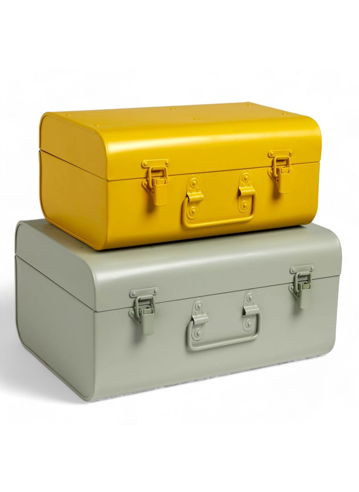 Set of 2 metal storage boxes FACTORY Green