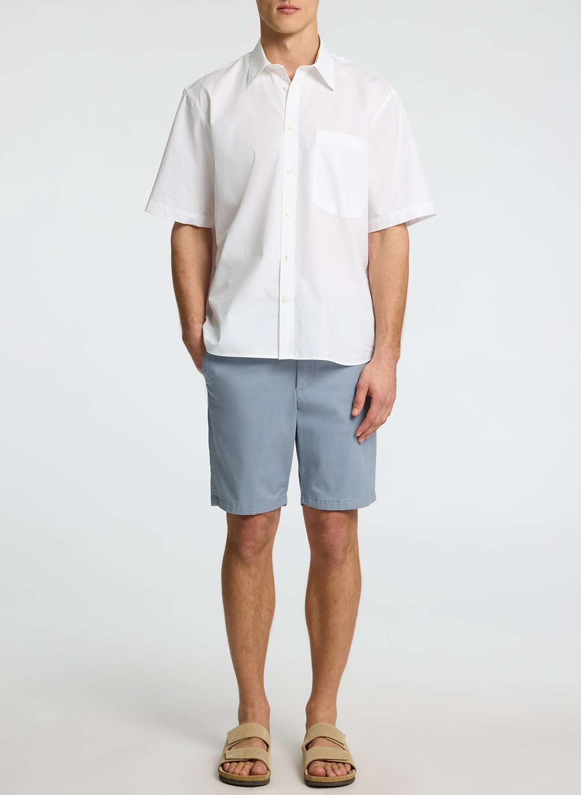 Short chino en coton bio mélangé Gris