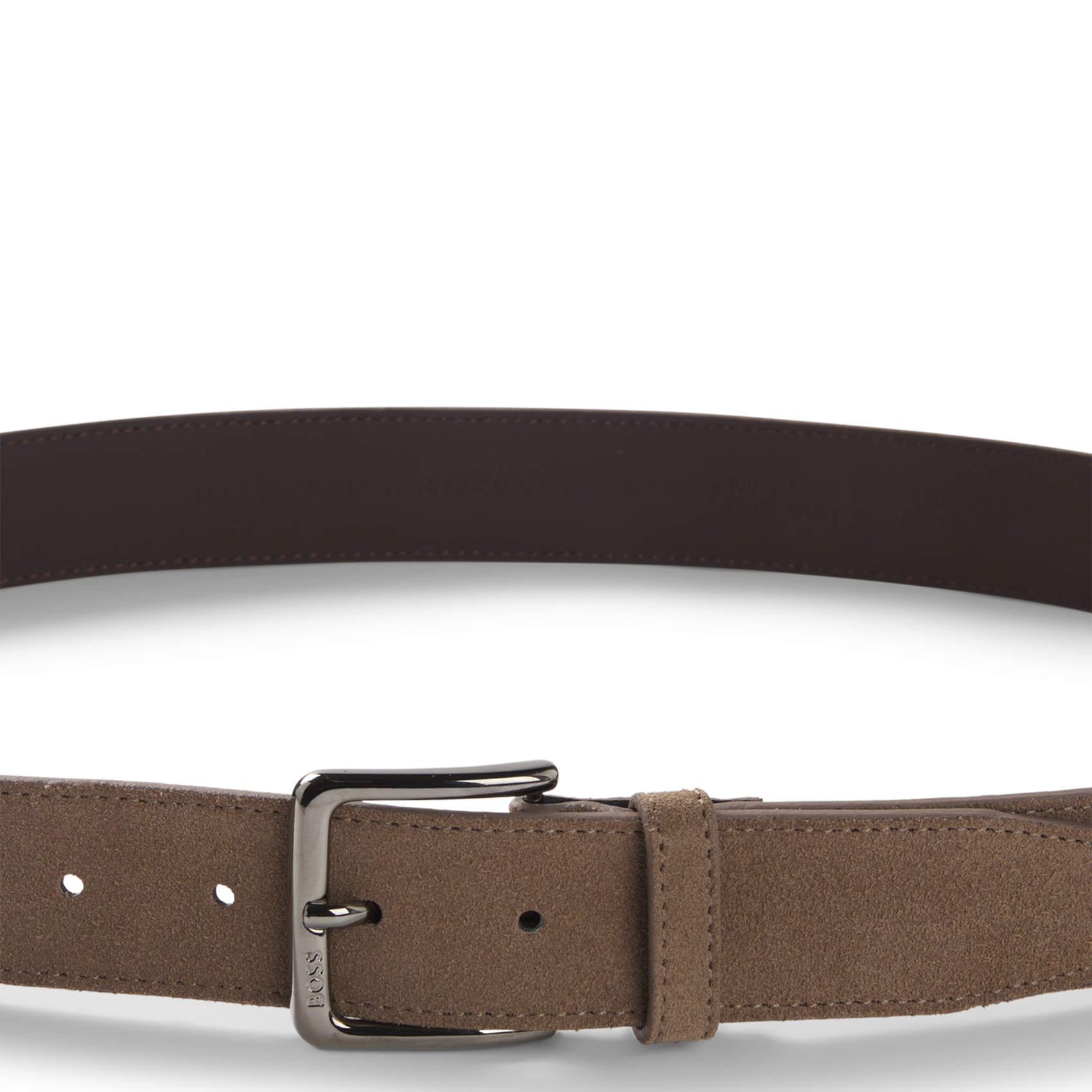 Suede leather belt BOSS Beige