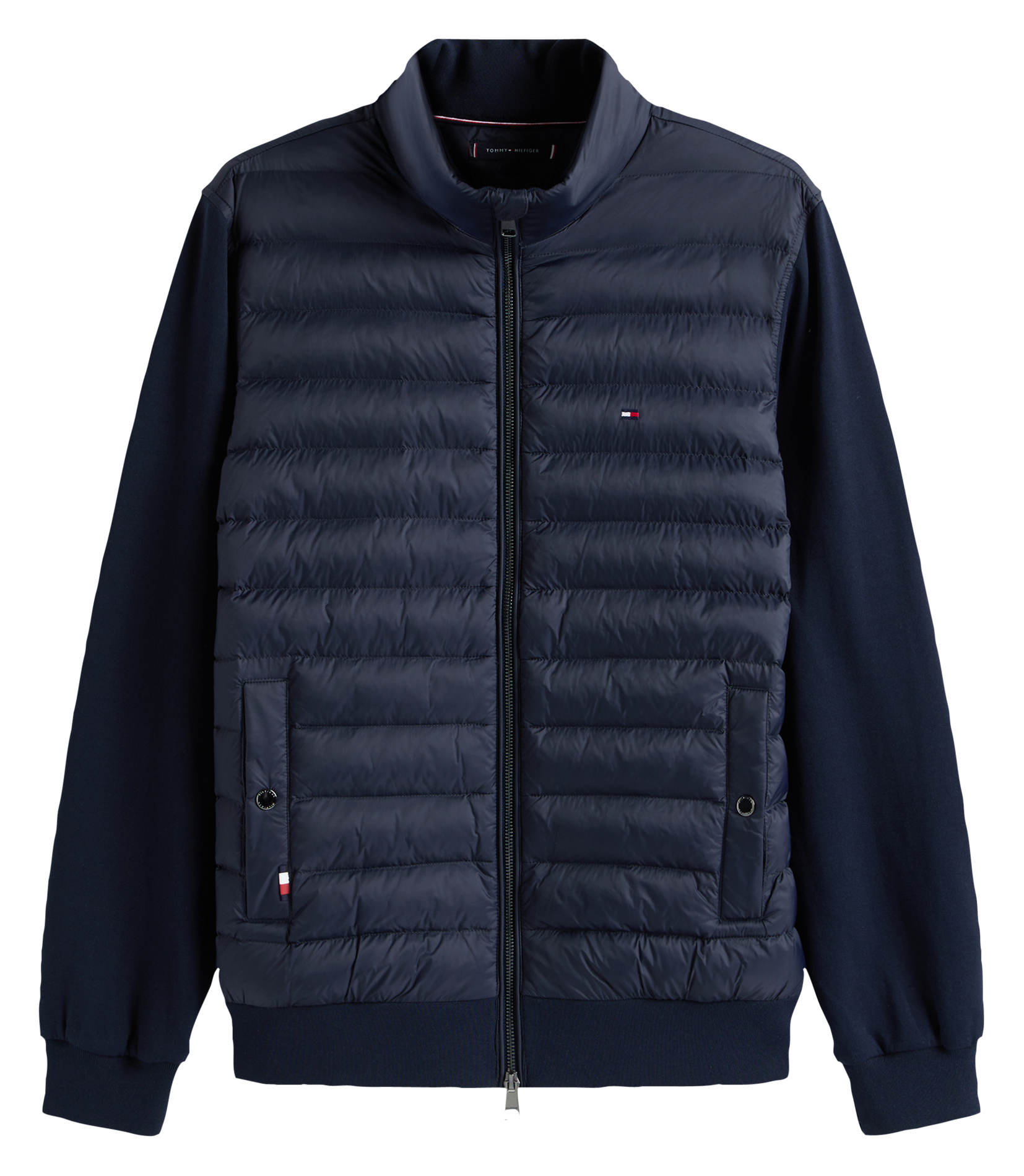 Blouson droit col montant en coton mélangé TOMMY HILFIGER Bleu