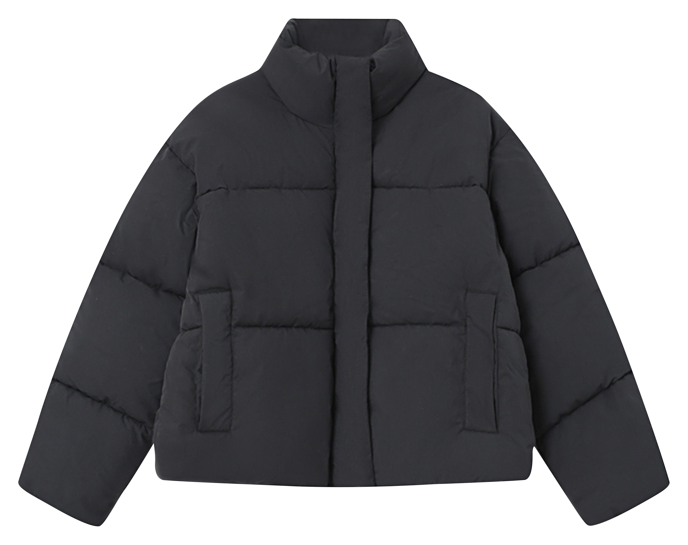 High-neck cotton-blend down jacket GRACE ET MILA Black