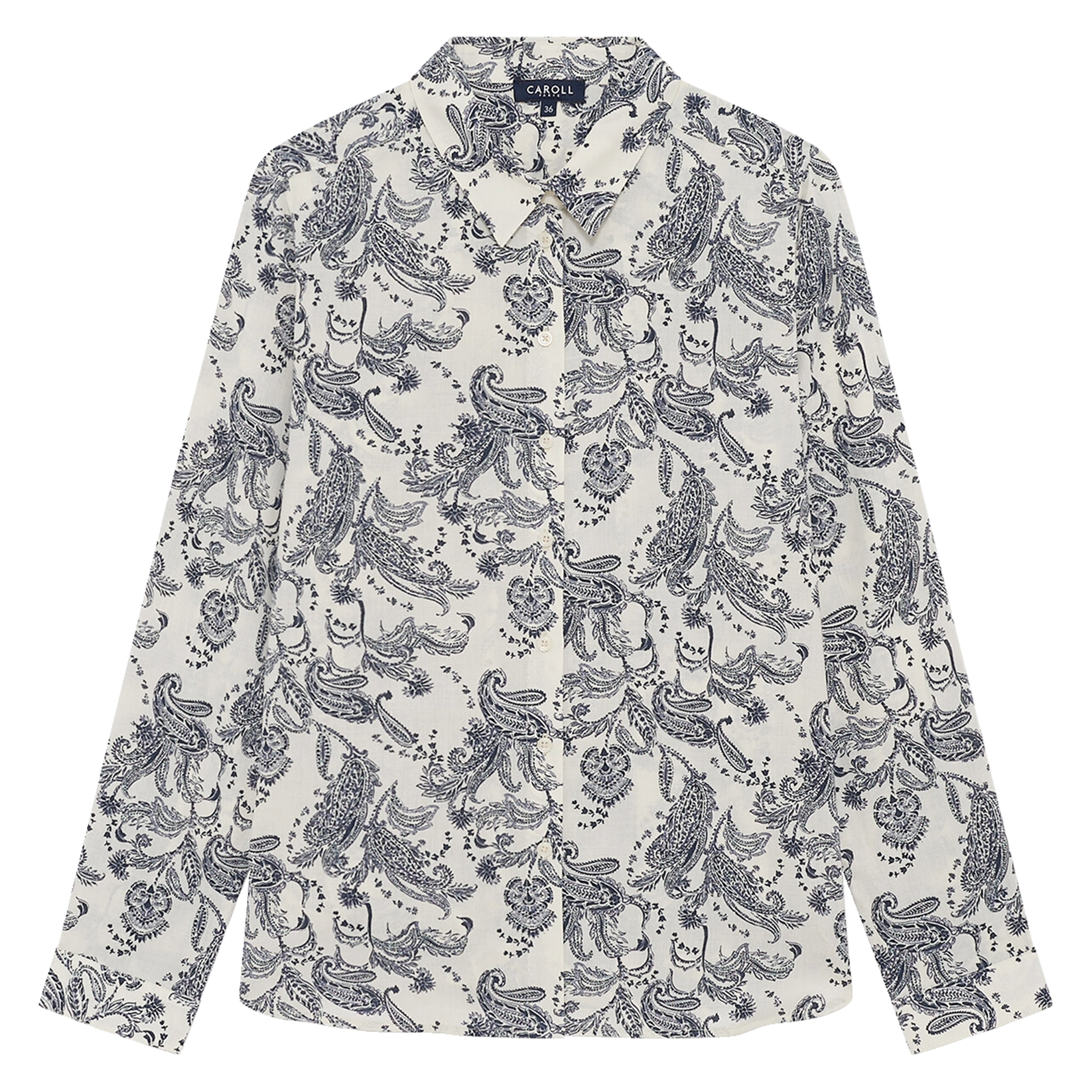 Chemise col classique imprimée CAROLL Beige