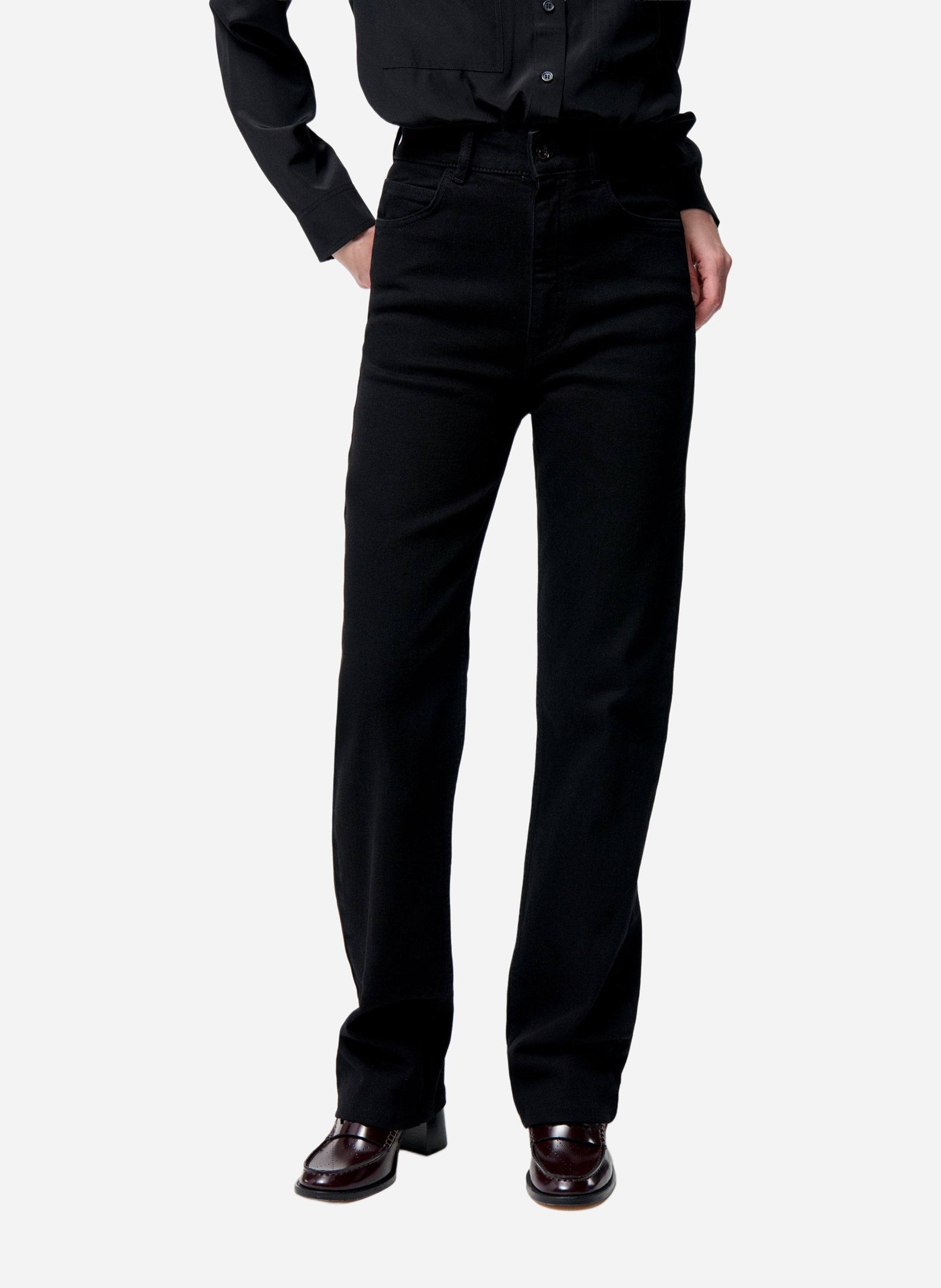 Jean droit en coton mélangé VANESSA BRUNO Noir