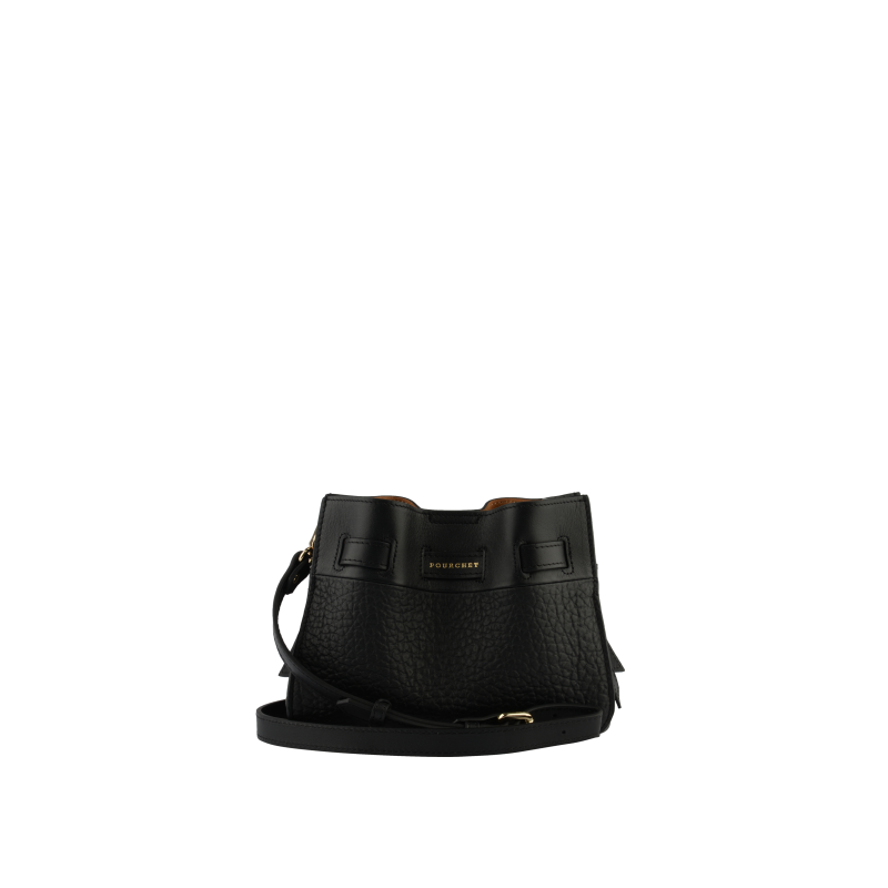 Shoulder bag - cowhide leather POURCHET Black