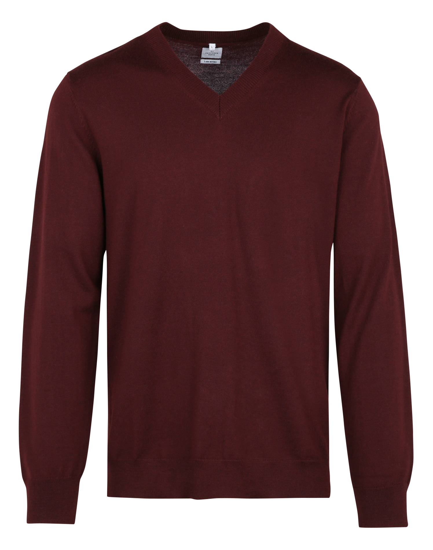 Straight V-neck wool sweater Purple