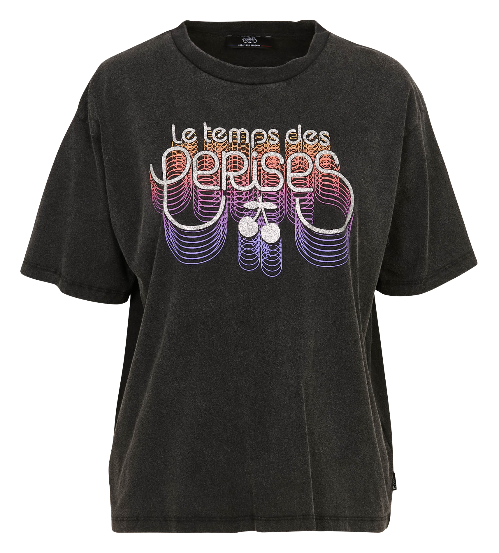 Oversize-Baumwoll-T-Shirt LE TEMPS DES CERISES Schwarz