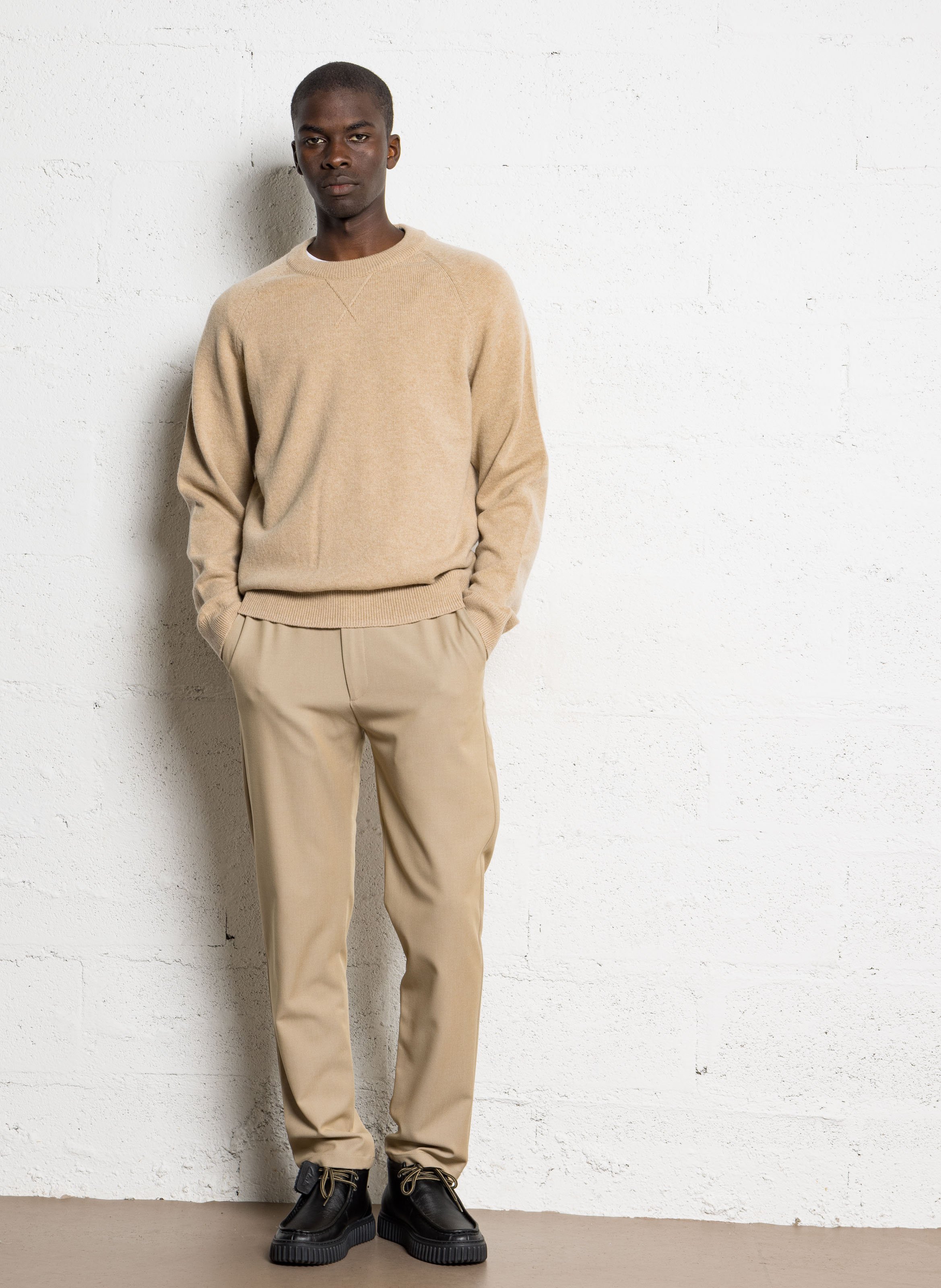 Straight round-neck merino wool sweater PAUL SMITH Beige