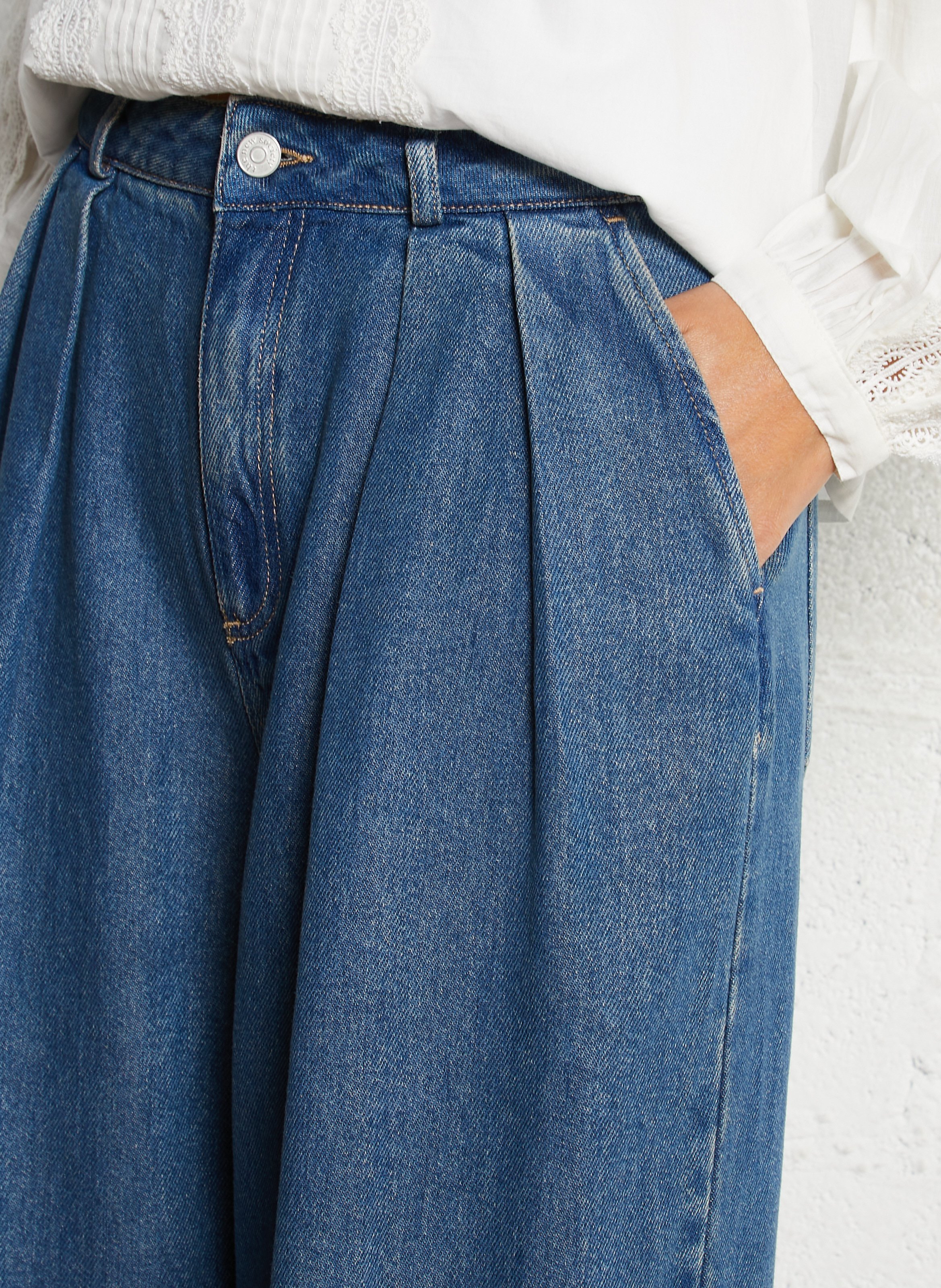 Jean large taille haute THE NEW SOCIETY Bleu