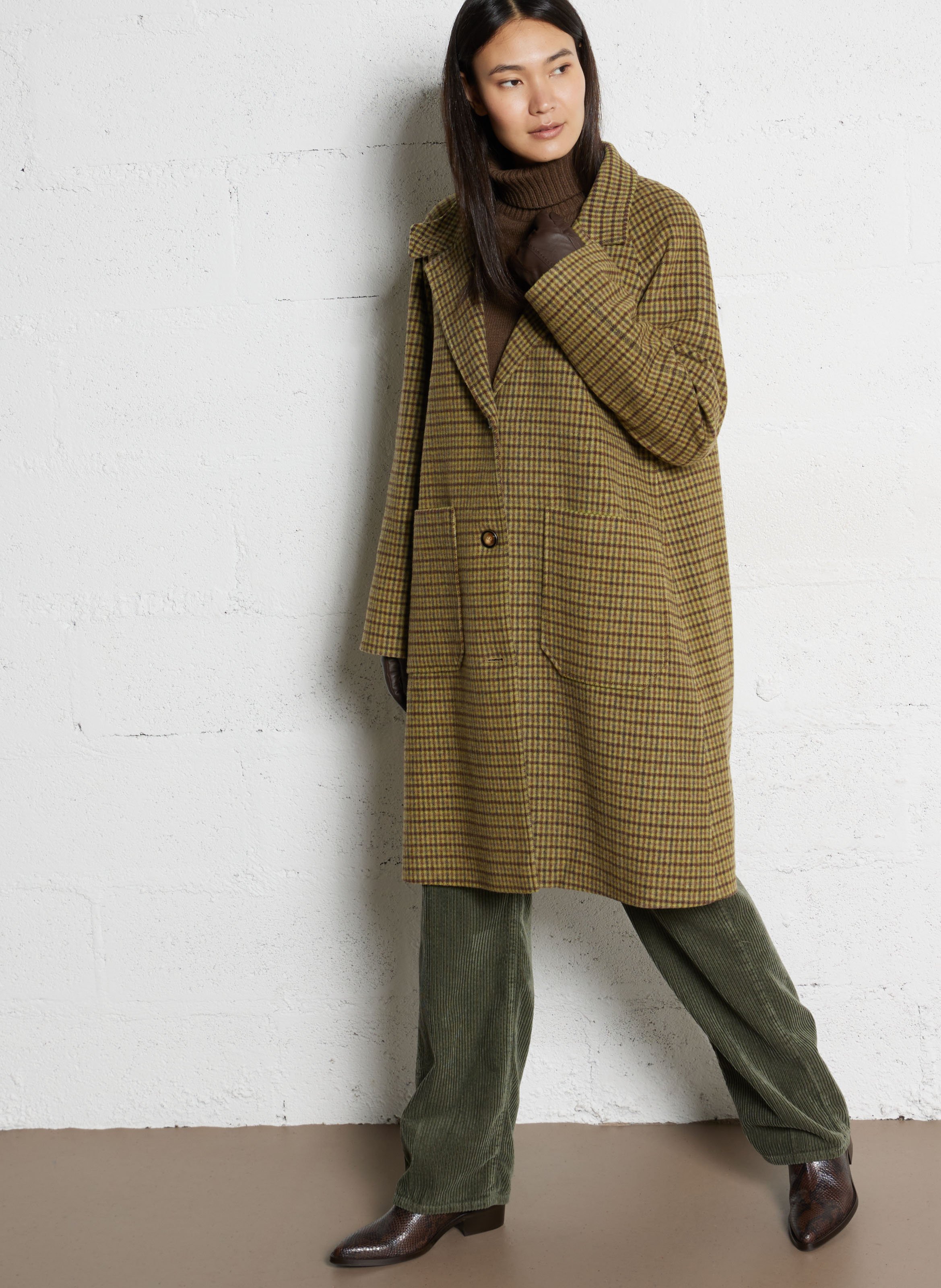 Flared broek van corduroy ACQUAVERDE Kaki