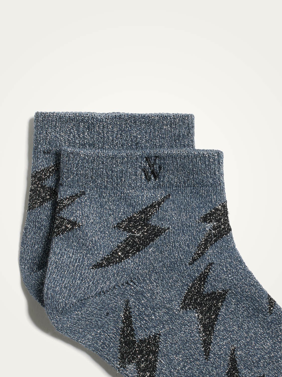 Short socks with lightning print in blended cotton VANESSA WU Grey