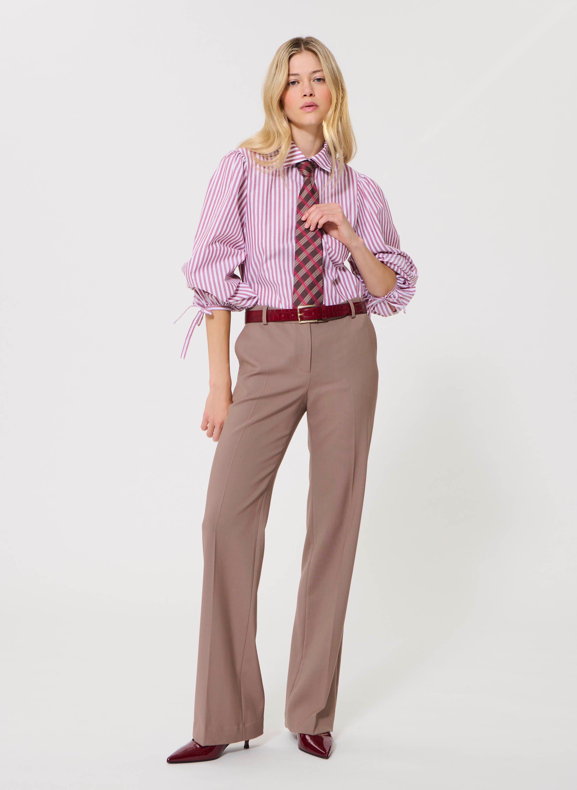 Blouse van biokatoen met klassieke kraag TARA JARMON Roze