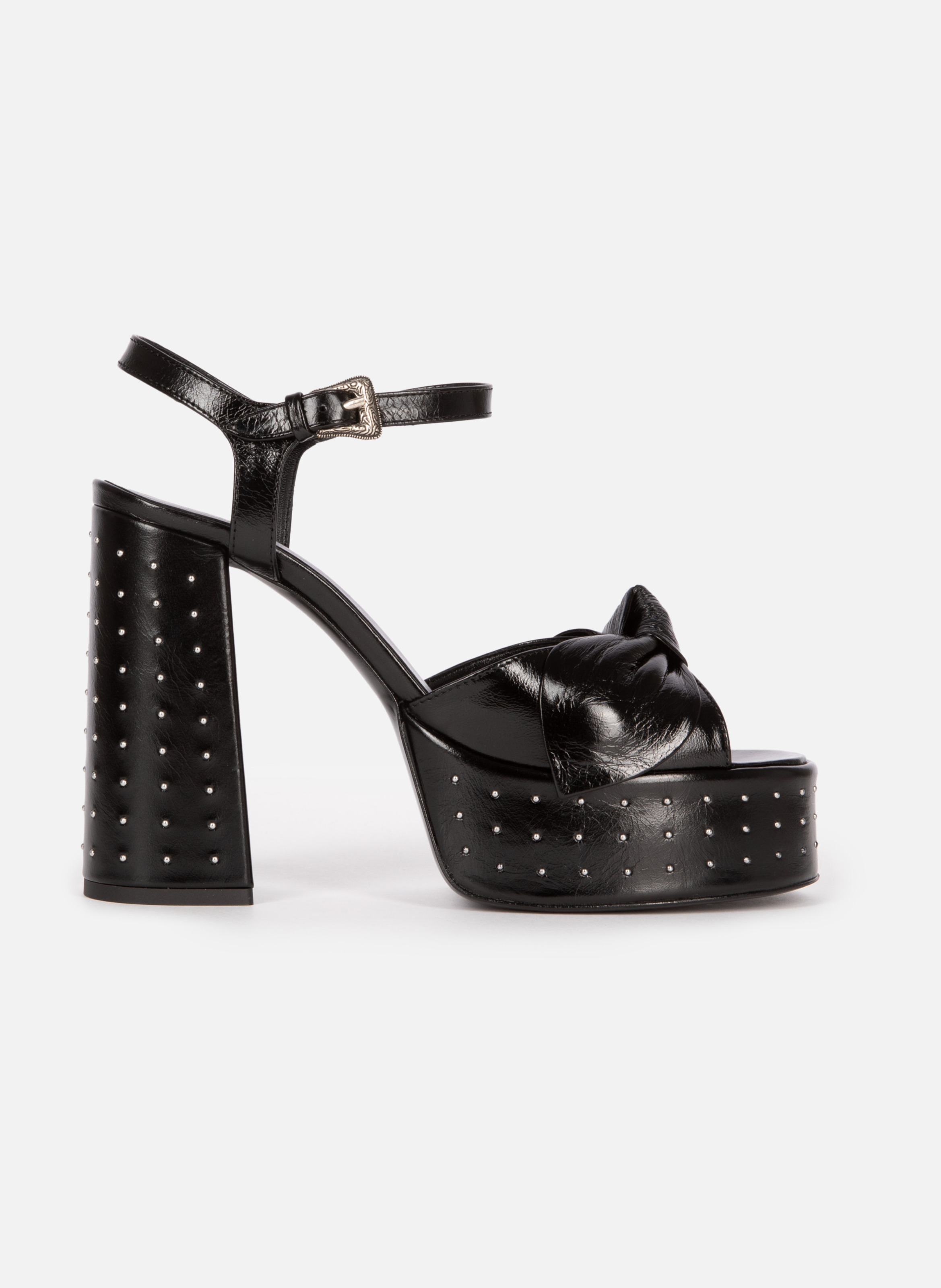 Heeled leather sandals THE KOOPLES Black