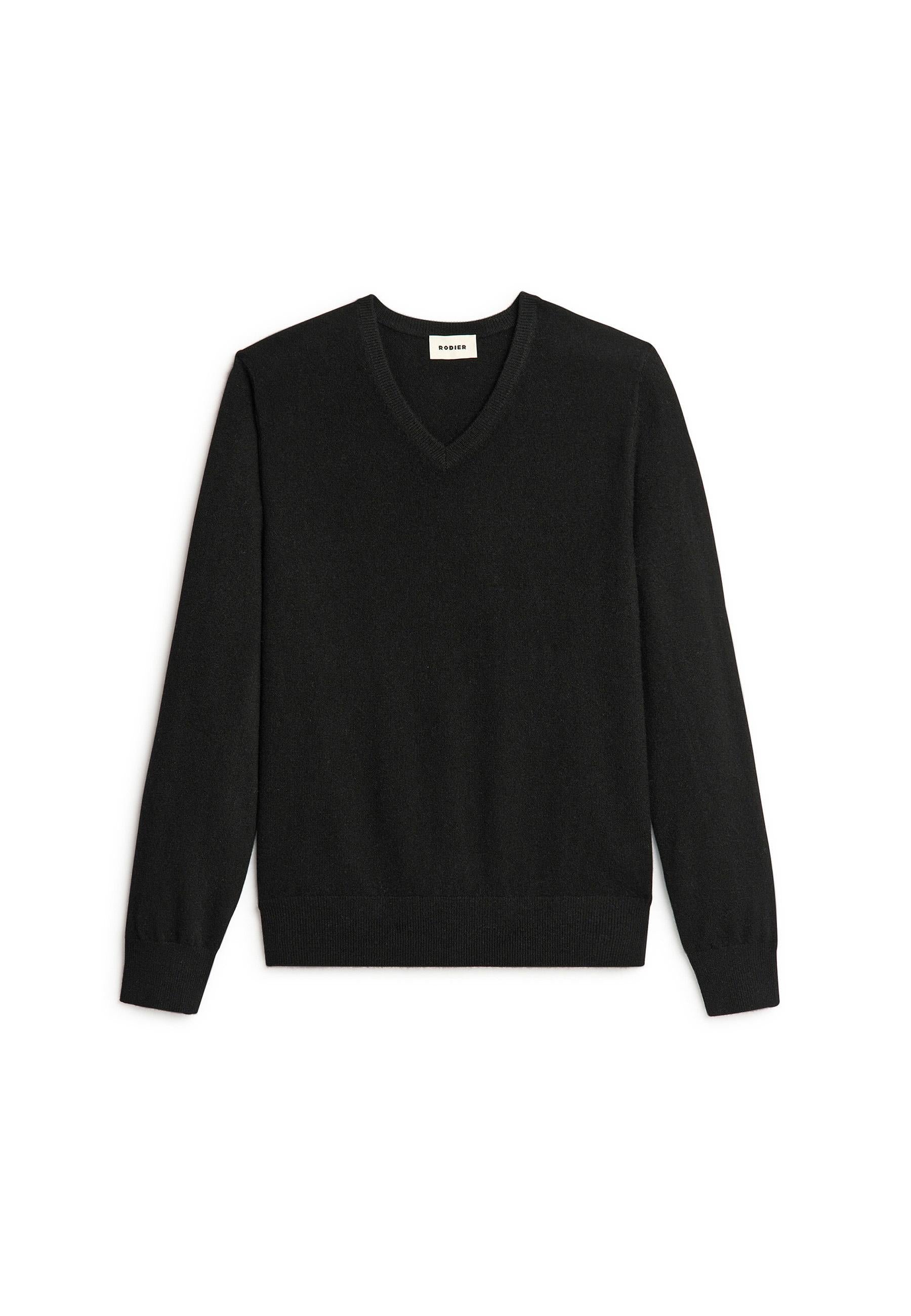 Pull col v en cachemire RODIER Noir