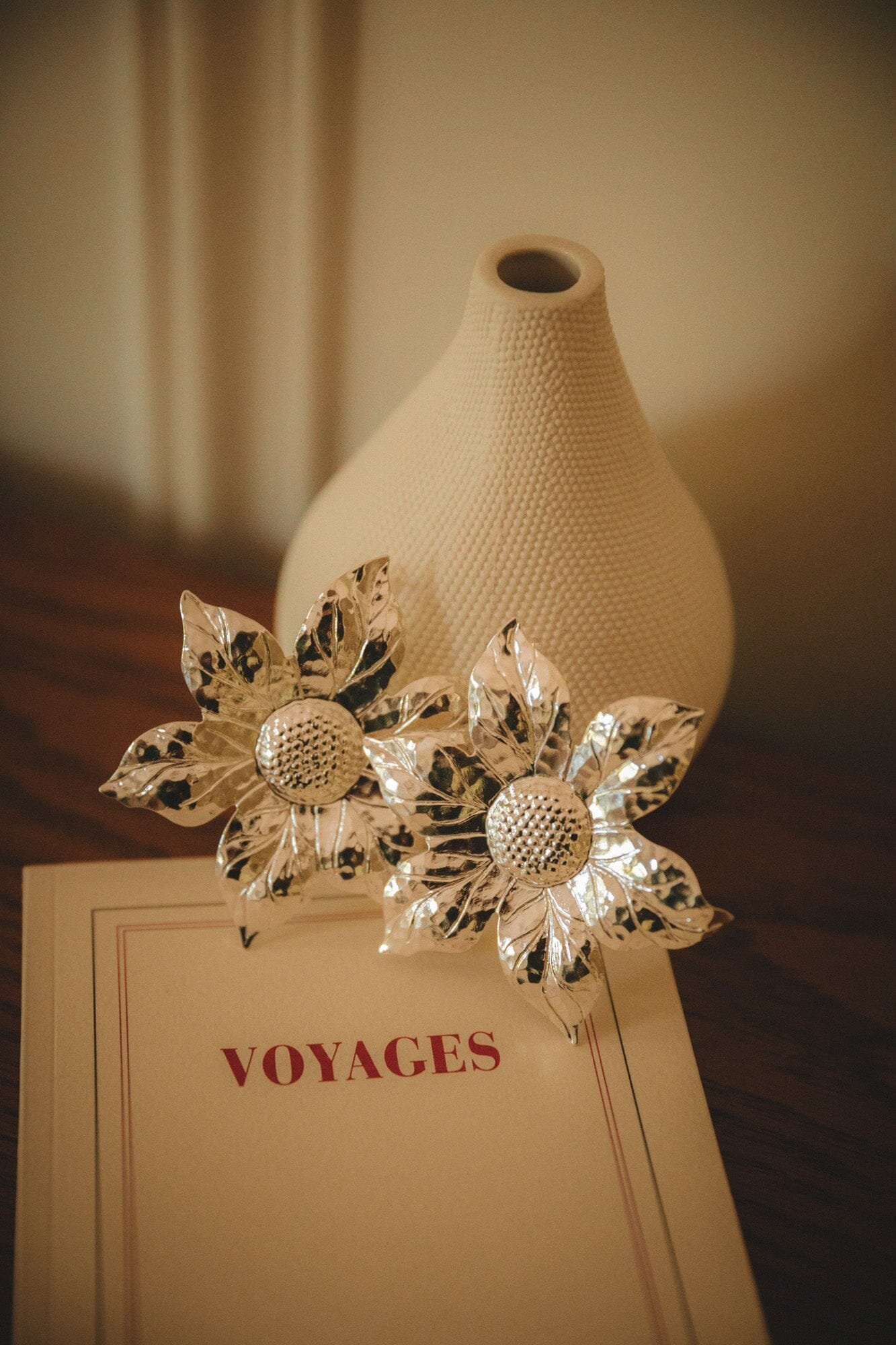 AGLAÉ - Silver-plated flower maxi stud earrings Silver