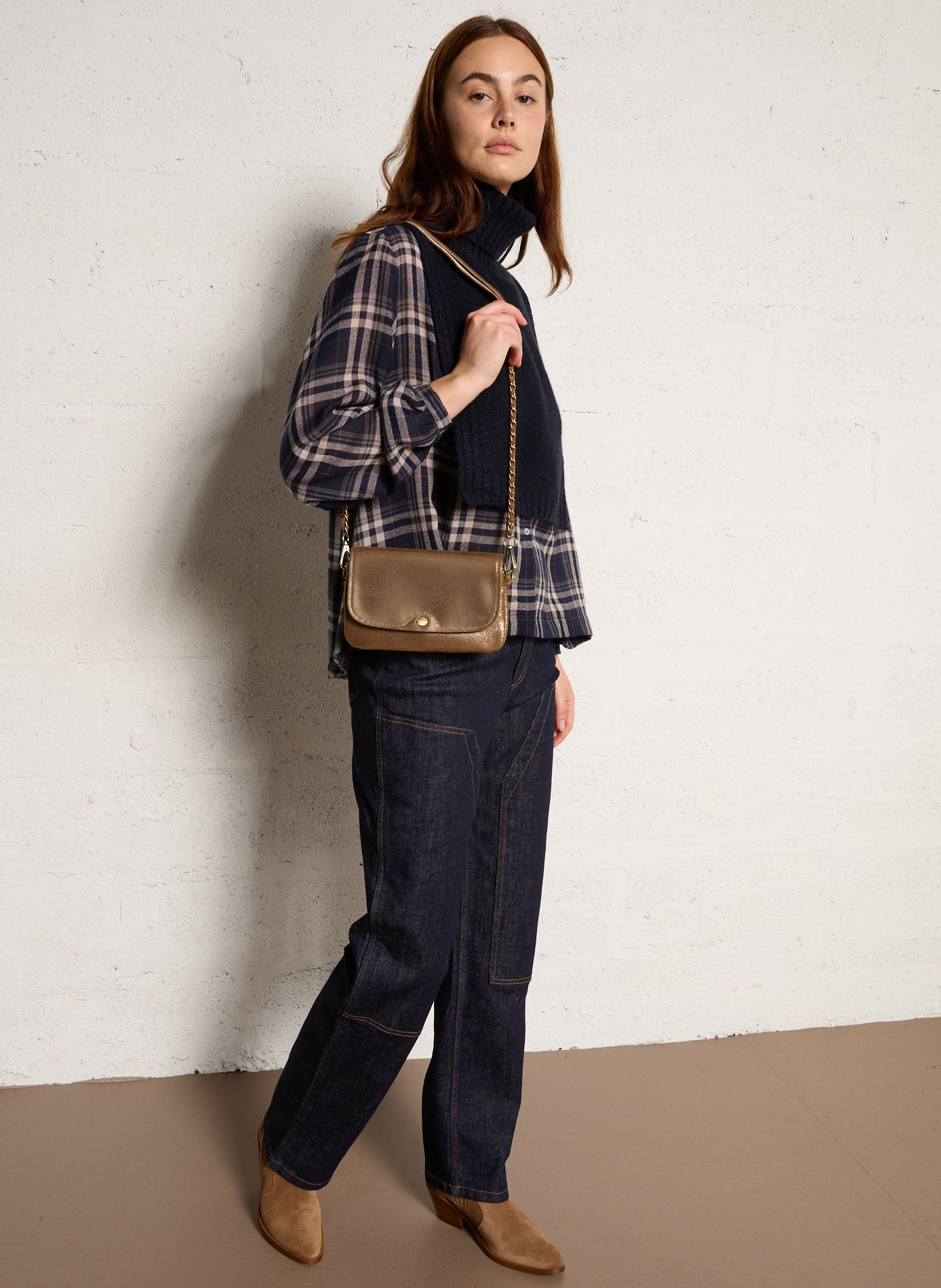 Leather bag MILA LOUISE Brown