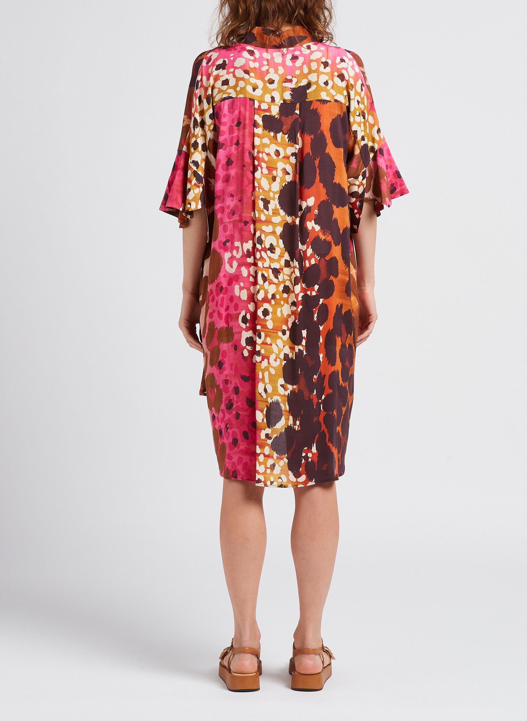 Long dress with shirt collar IMPERIAL Brown