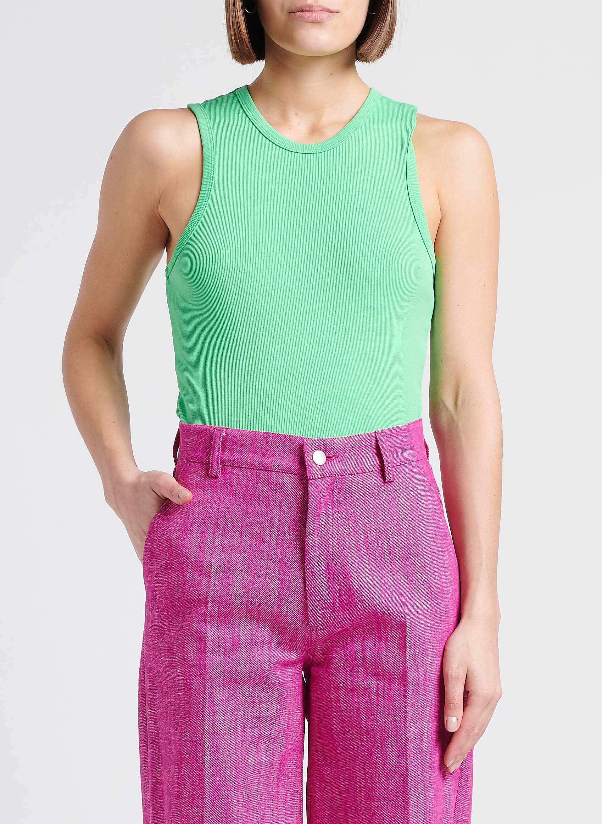 Débardeur col rond en coton mélangé  COLLECTORS CLUB Vert