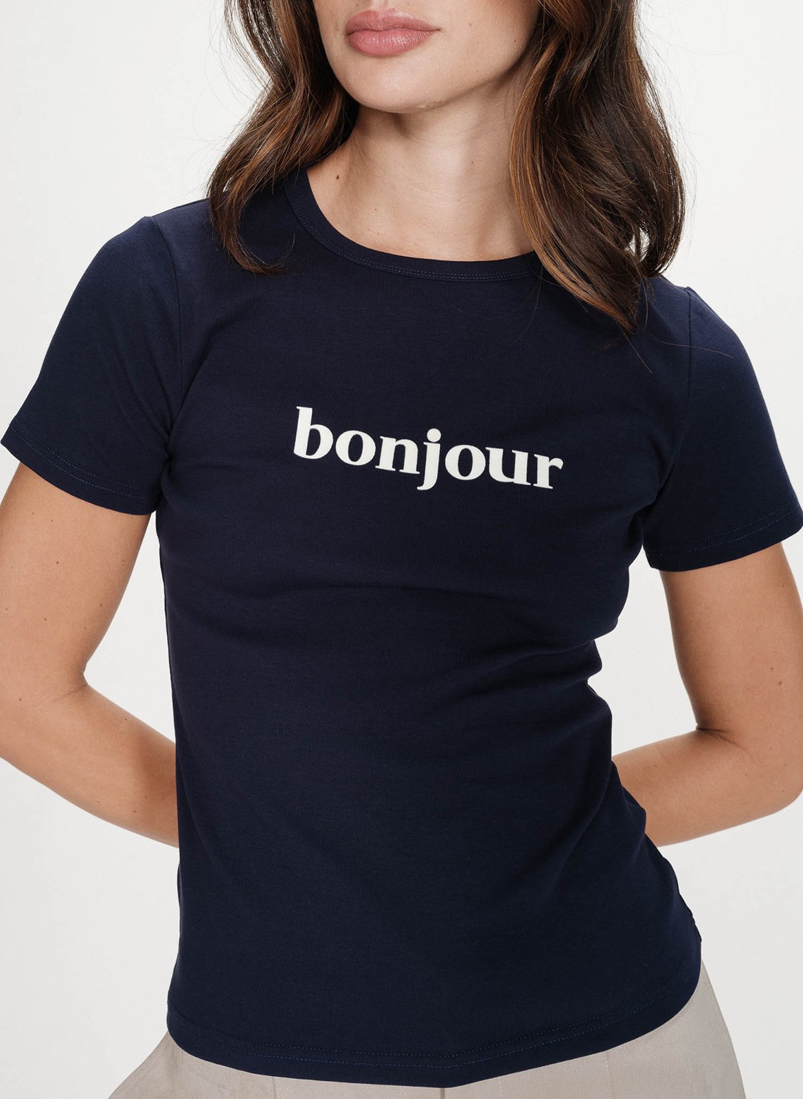 Einfarbiges Langarm-Top mit Rundhalsausschnitt GRACE ET MILA Blau