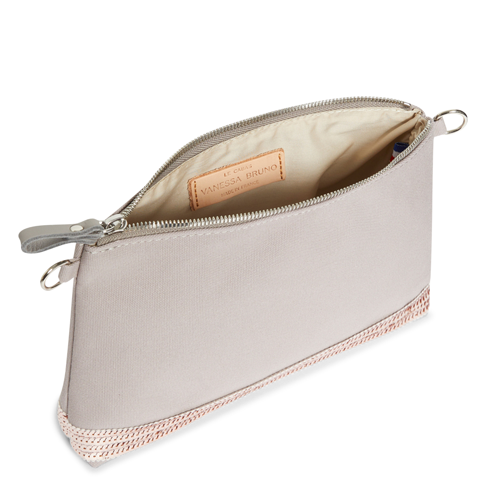 Sequined cotton clutch bag VANESSA BRUNO Pink