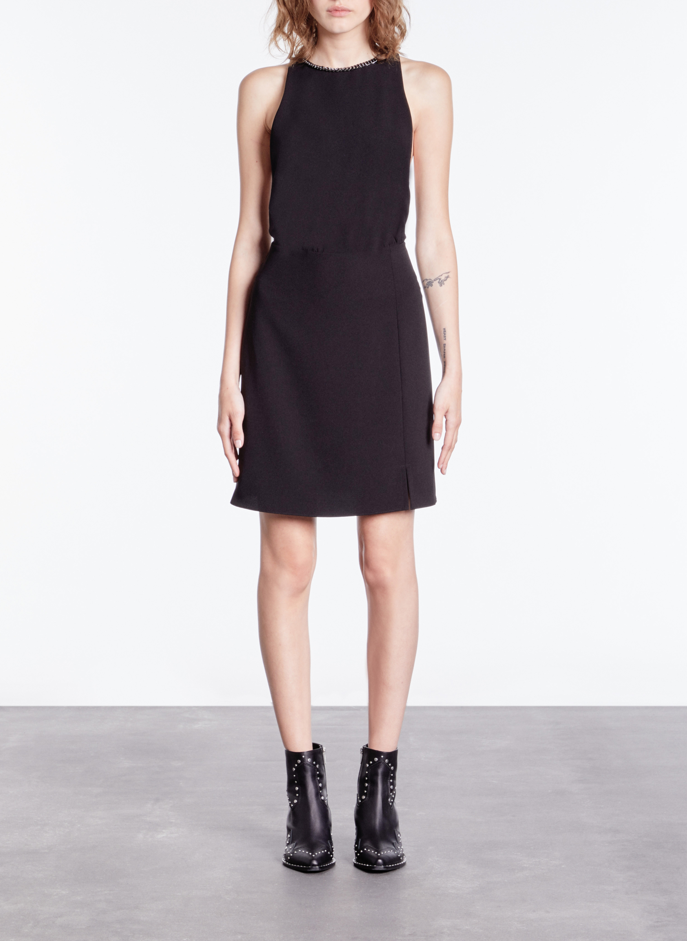 Robe courte col rond  THE KOOPLES Noir