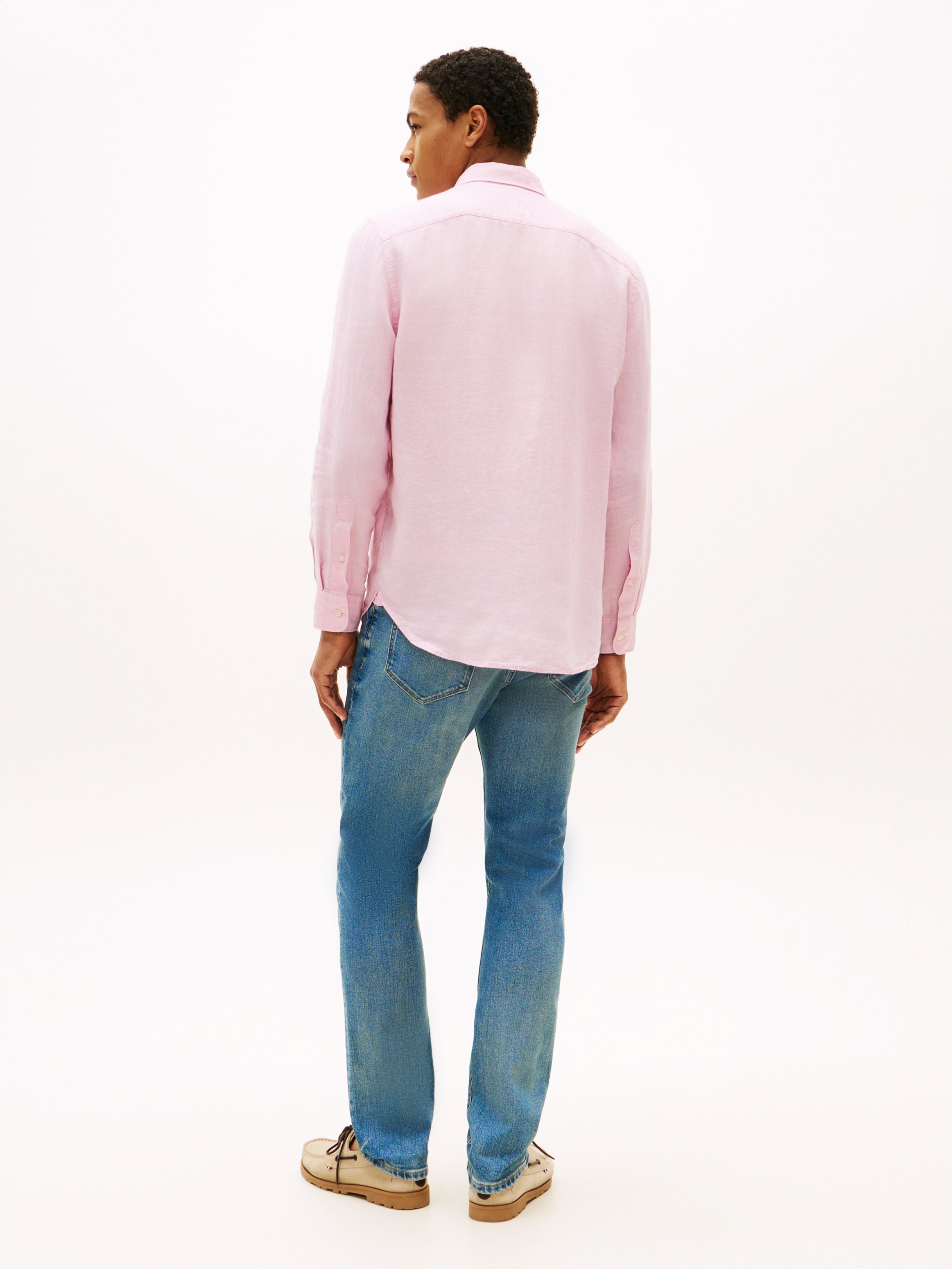 Gerade geschnittenes Leinenhemd TOMMY HILFIGER Rosa