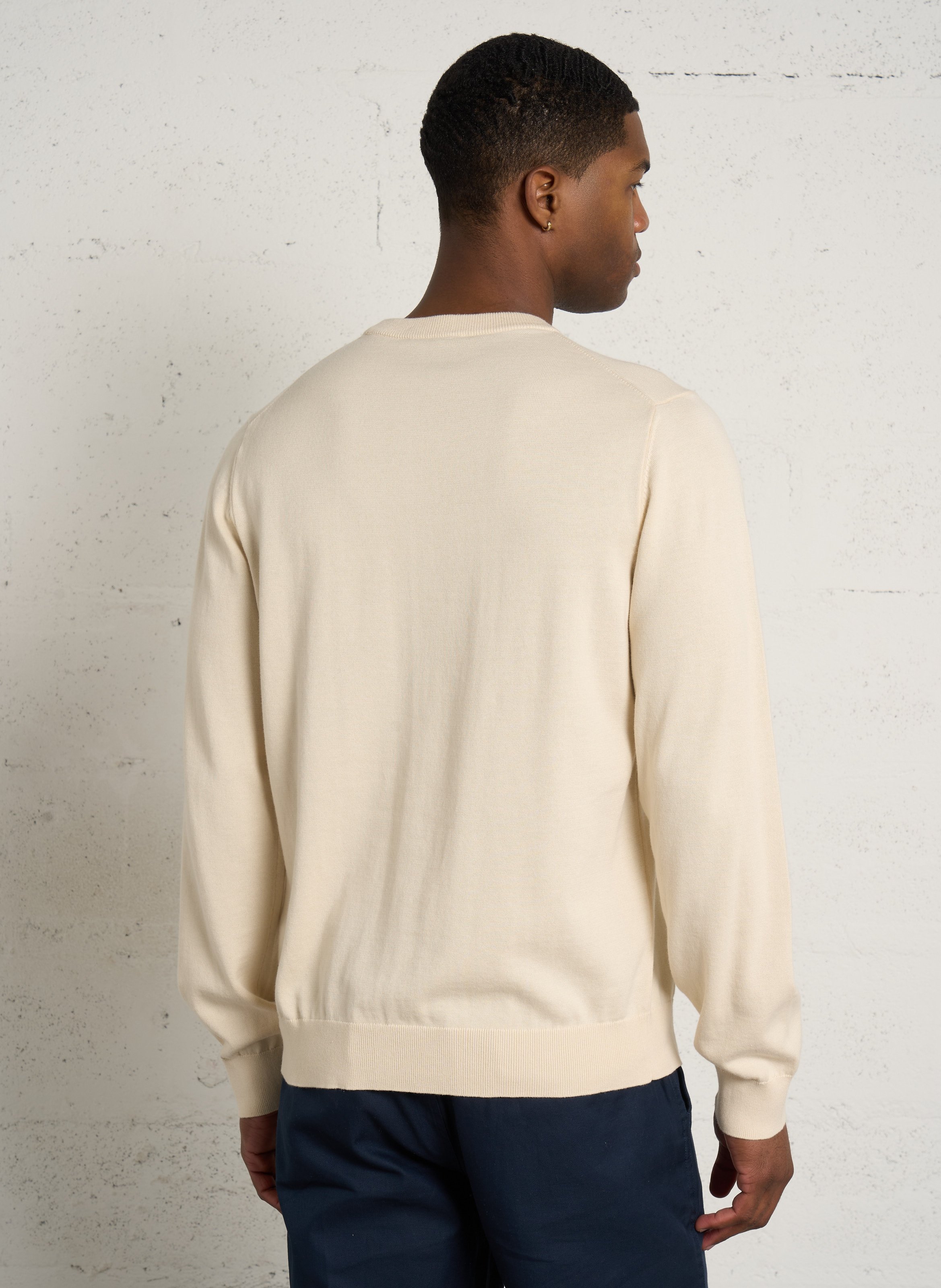 Gerade geschnittener Rundhalspullover aus Bio-Baumwolle PAUL SMITH Beige