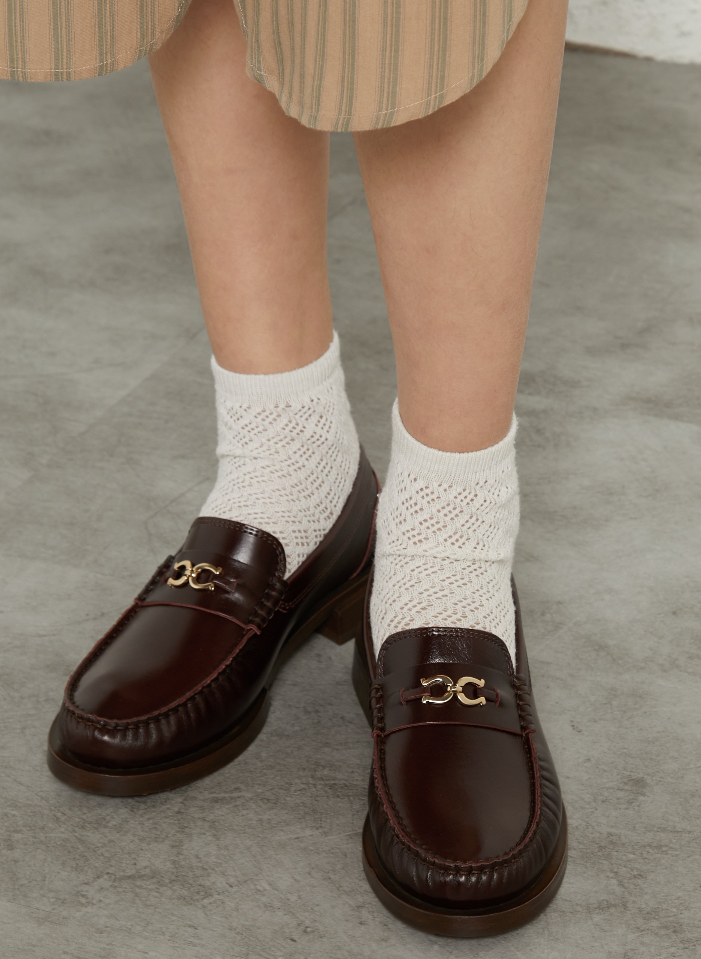 Mokassins aus Leder mit Horsebit-Detail BOBBIES Braun