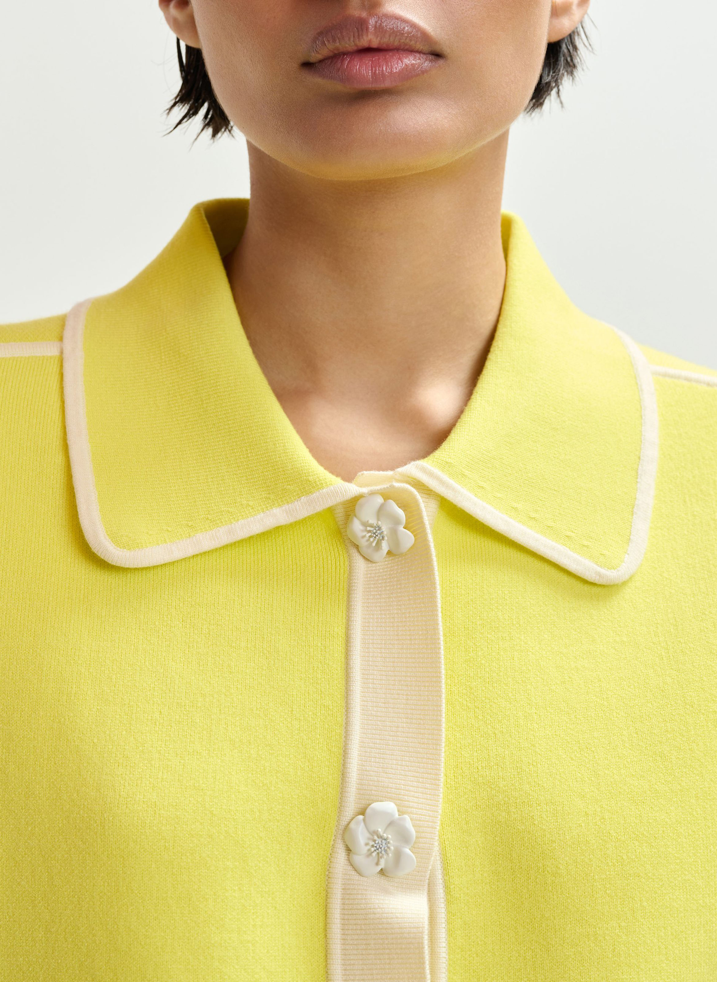 Cardigan with classic collar ESSENTIEL ANTWERP Yellow