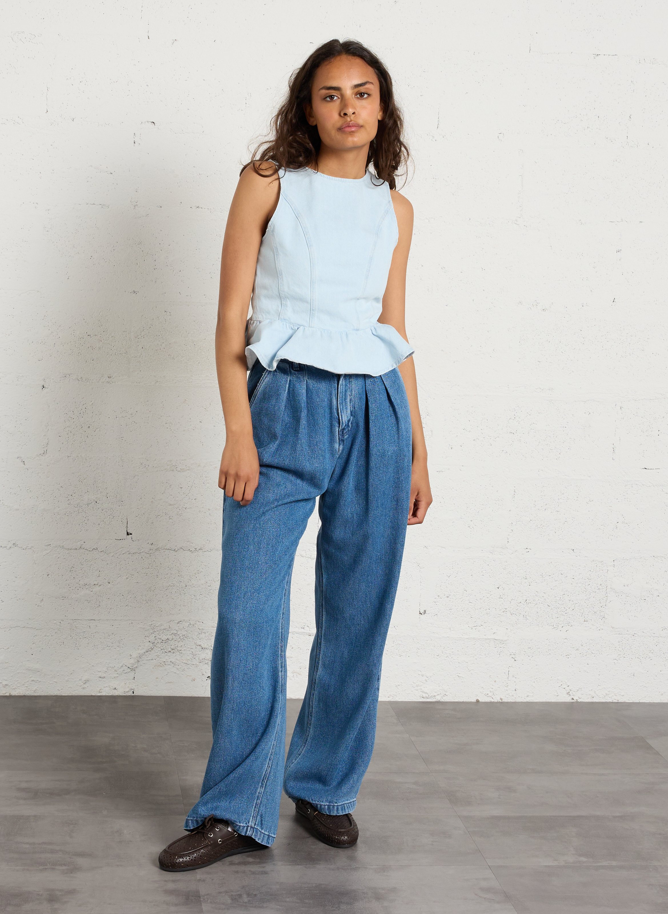 Leather deck shoes POSA Brown