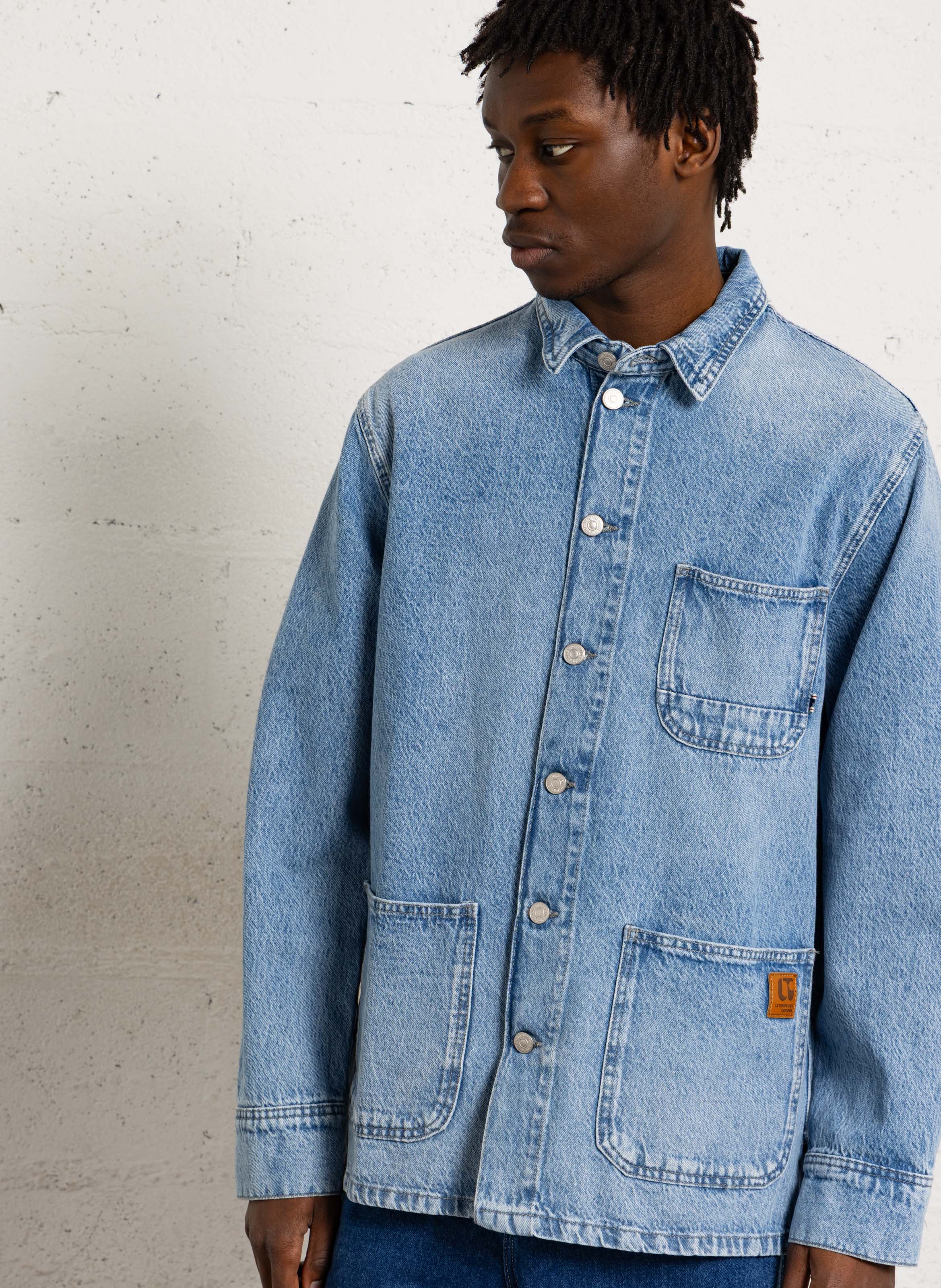 Oversized, katoenen overshirt LE TEMPS DES CERISES Blauw