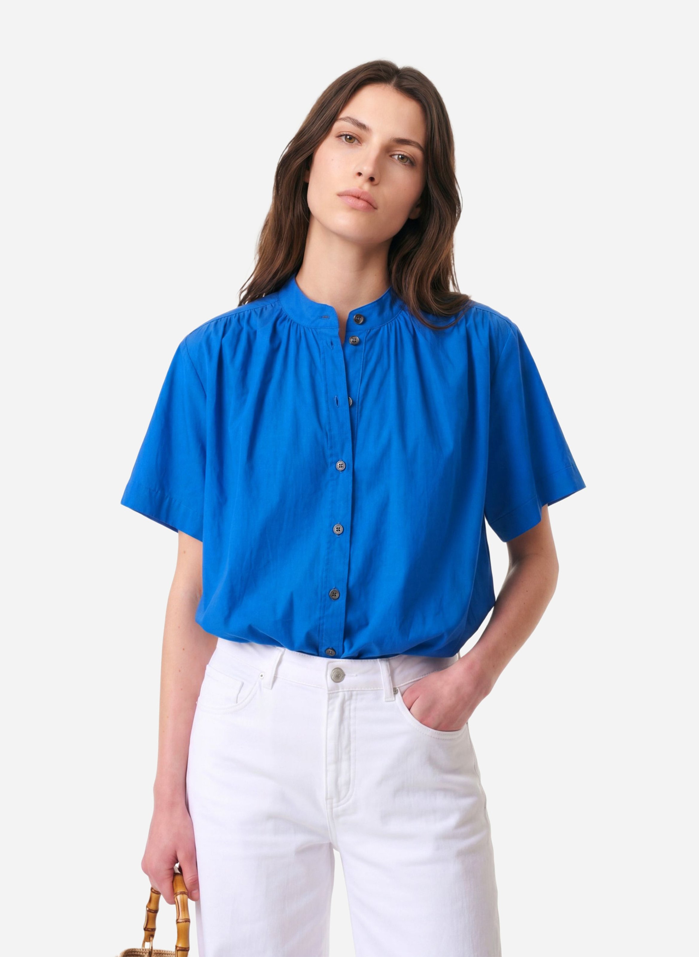 Blouse à manches courtes unie VANESSA BRUNO Blue