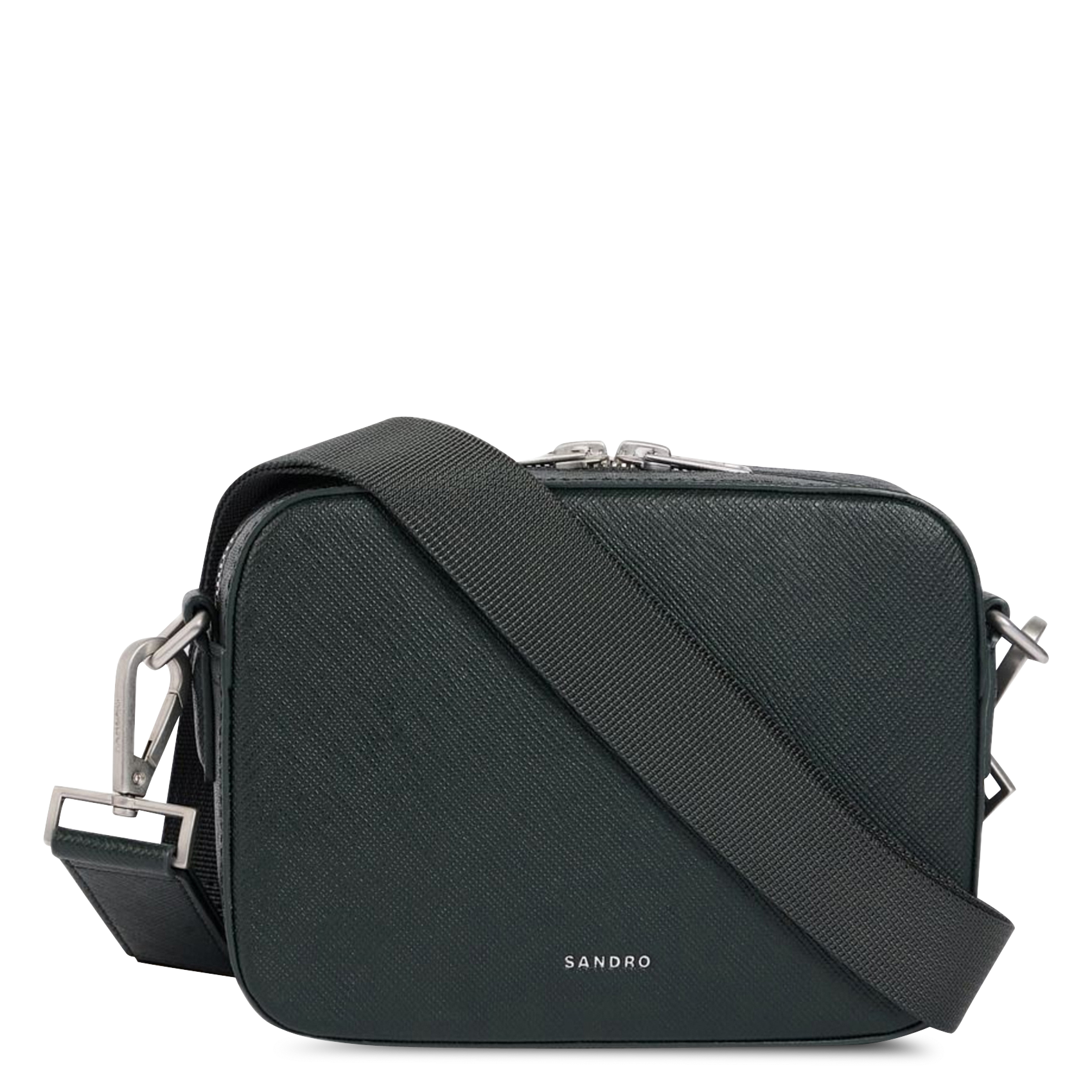 Sac bandoulière en cuir recyclé SANDRO Vert