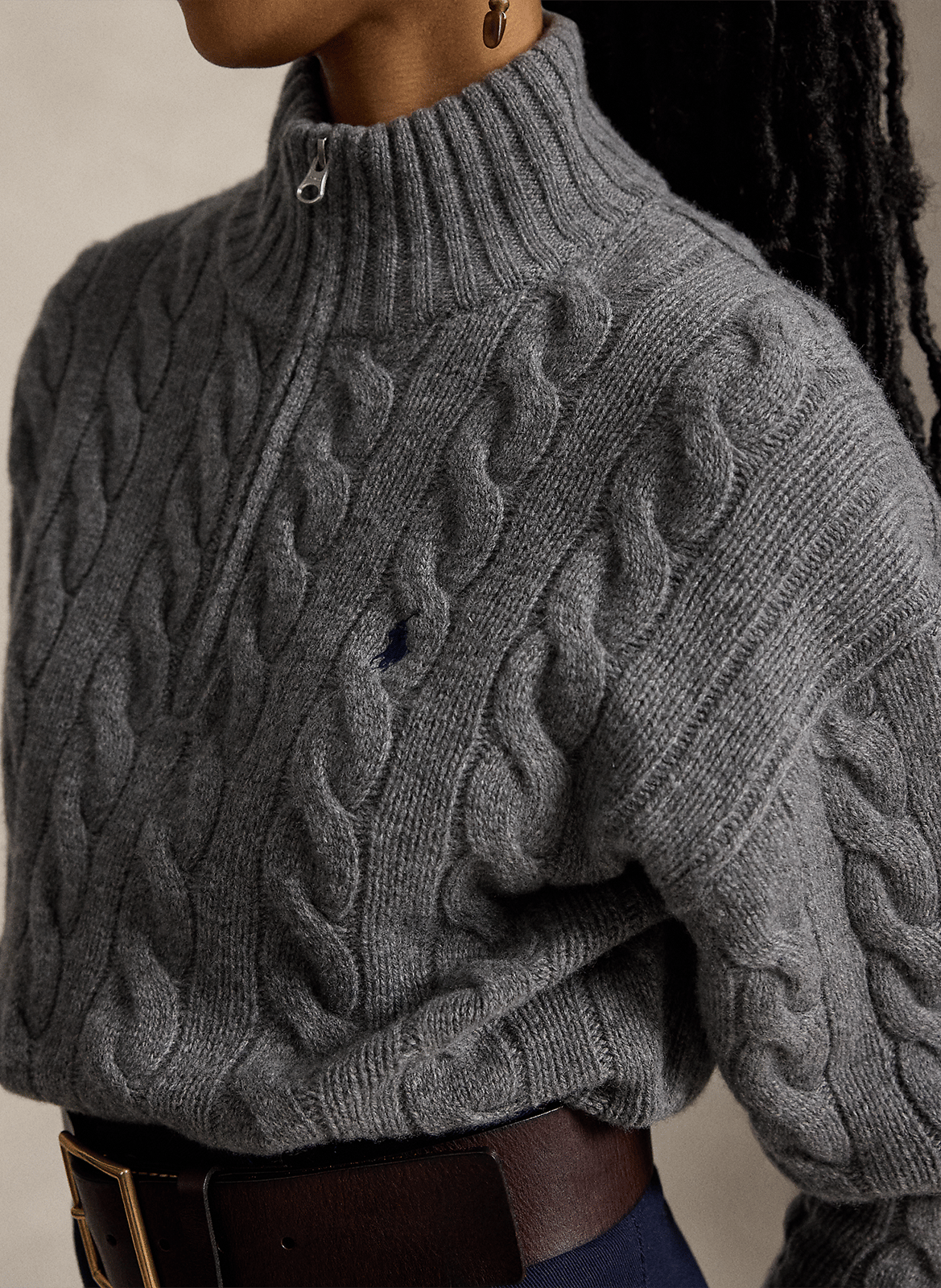 Wool and cashmere high-neck sweater | Grey POLO RALPH LAUREN Women