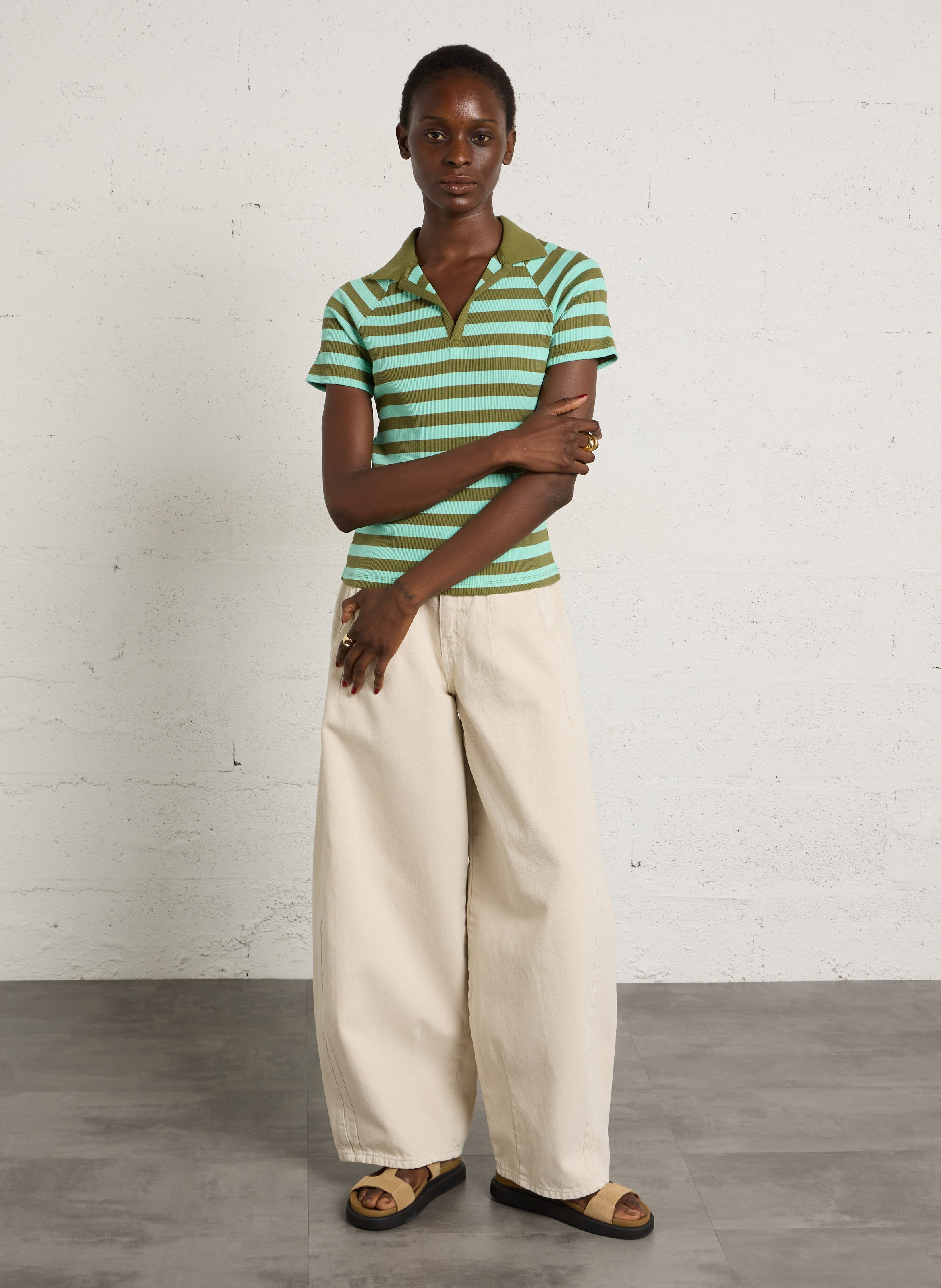 Weit geschnittene Jeans aus Bio-Baumwolle DAMSON MADDER Beige
