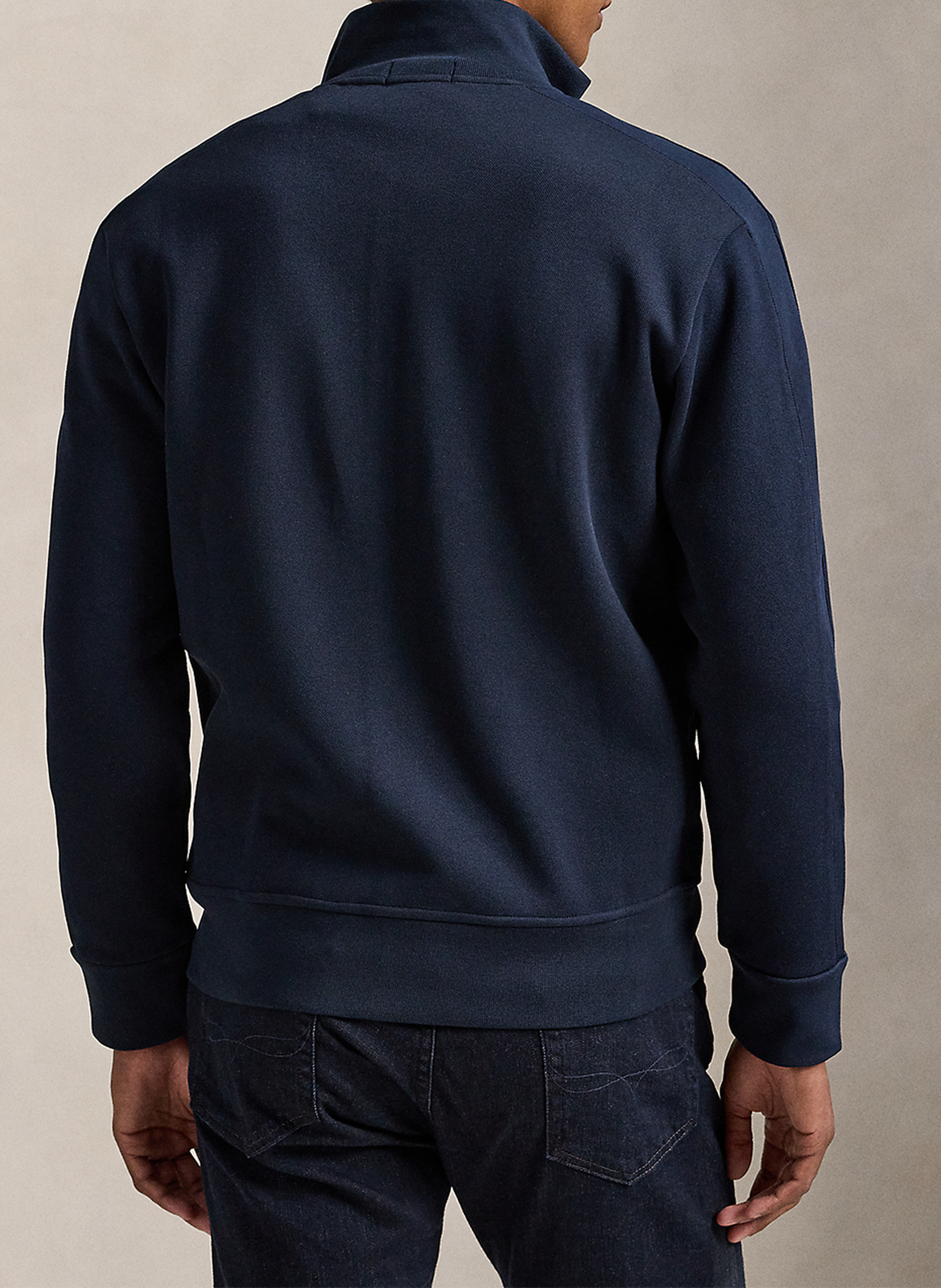 Straight high-neck cotton blend vest POLO RALPH LAUREN Blue
