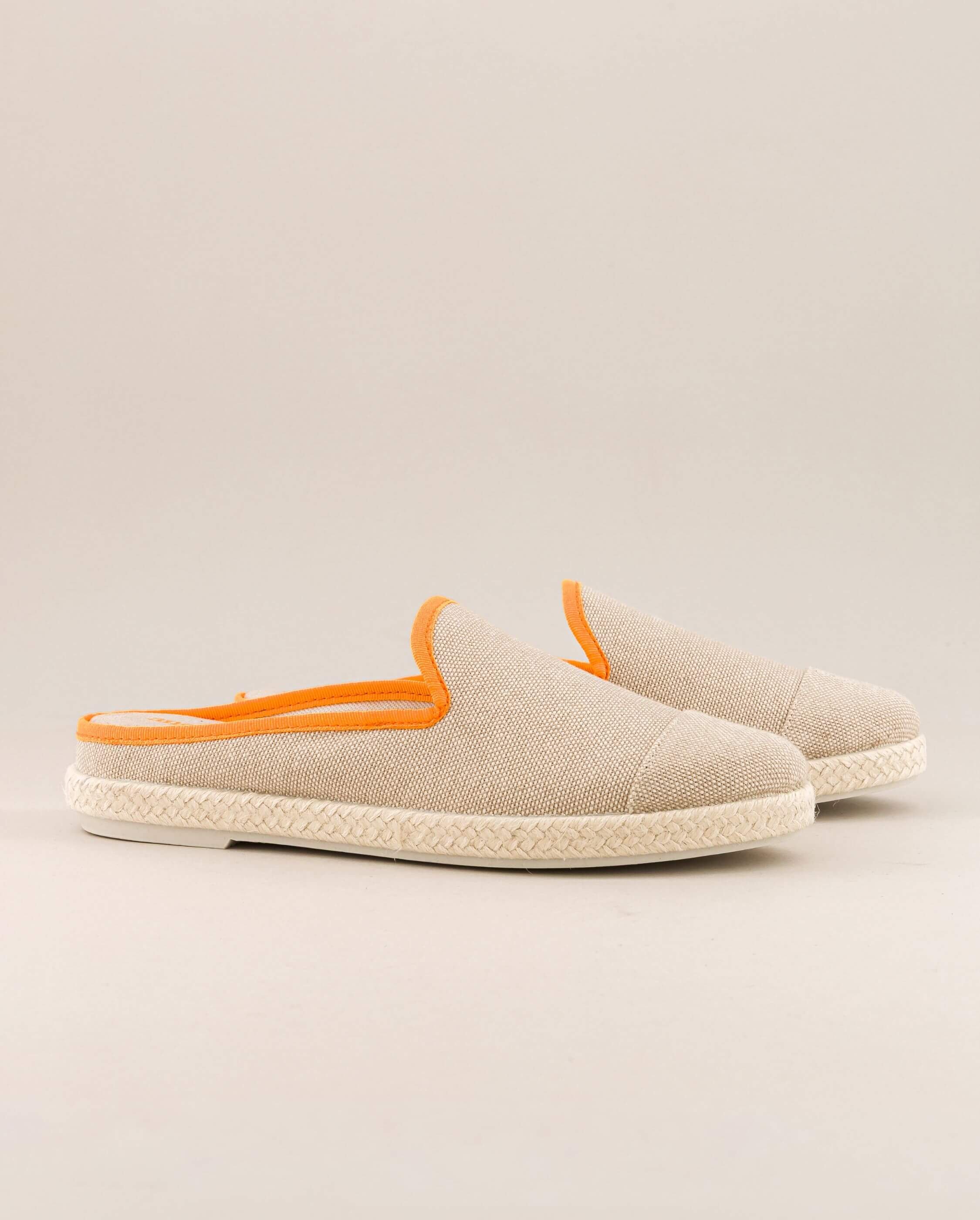 Women's mule SOCOA, beige cotton with neon orange ANGARDE Beige