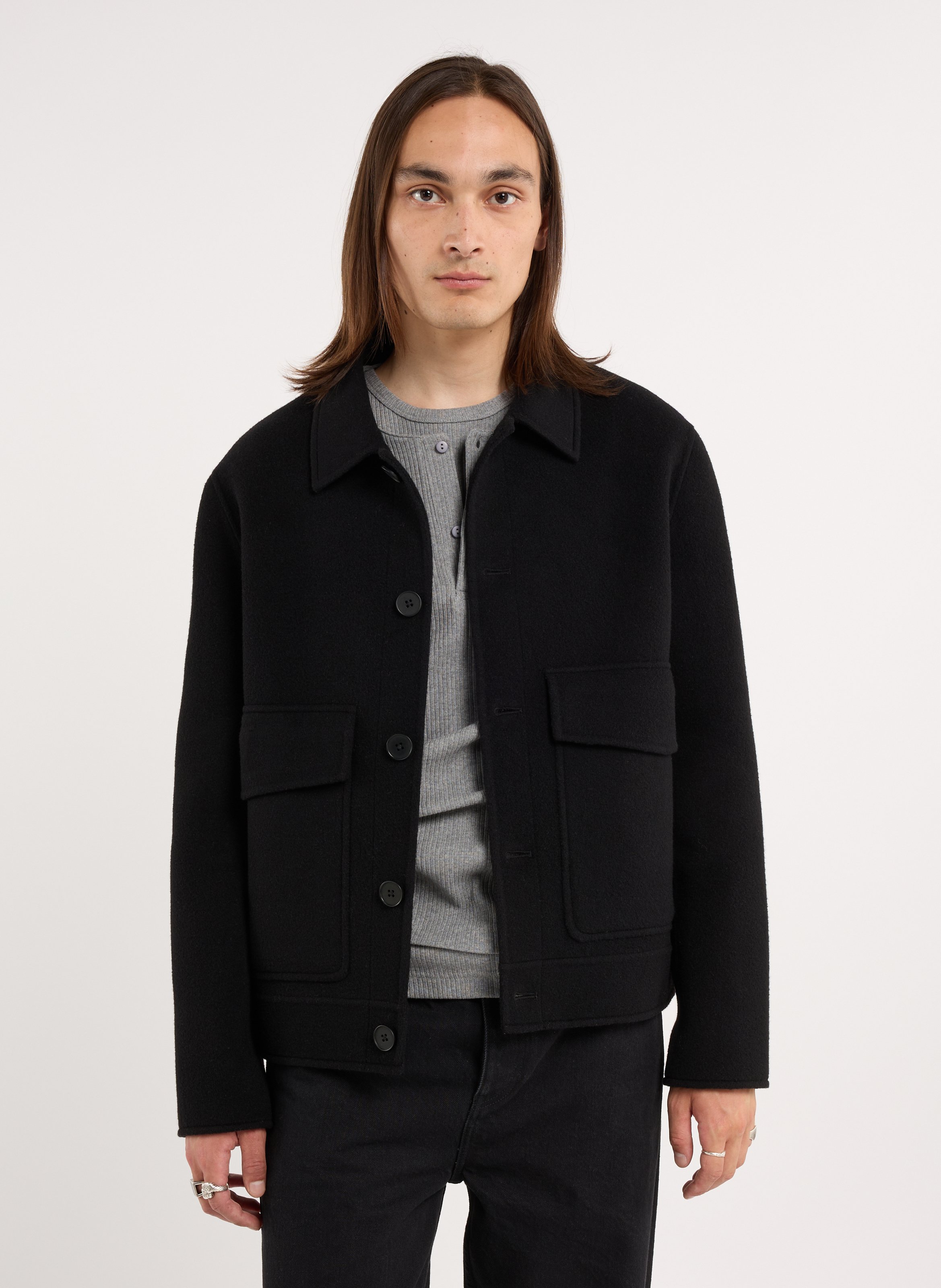 Veste droite col classique en laine SAISON 1865