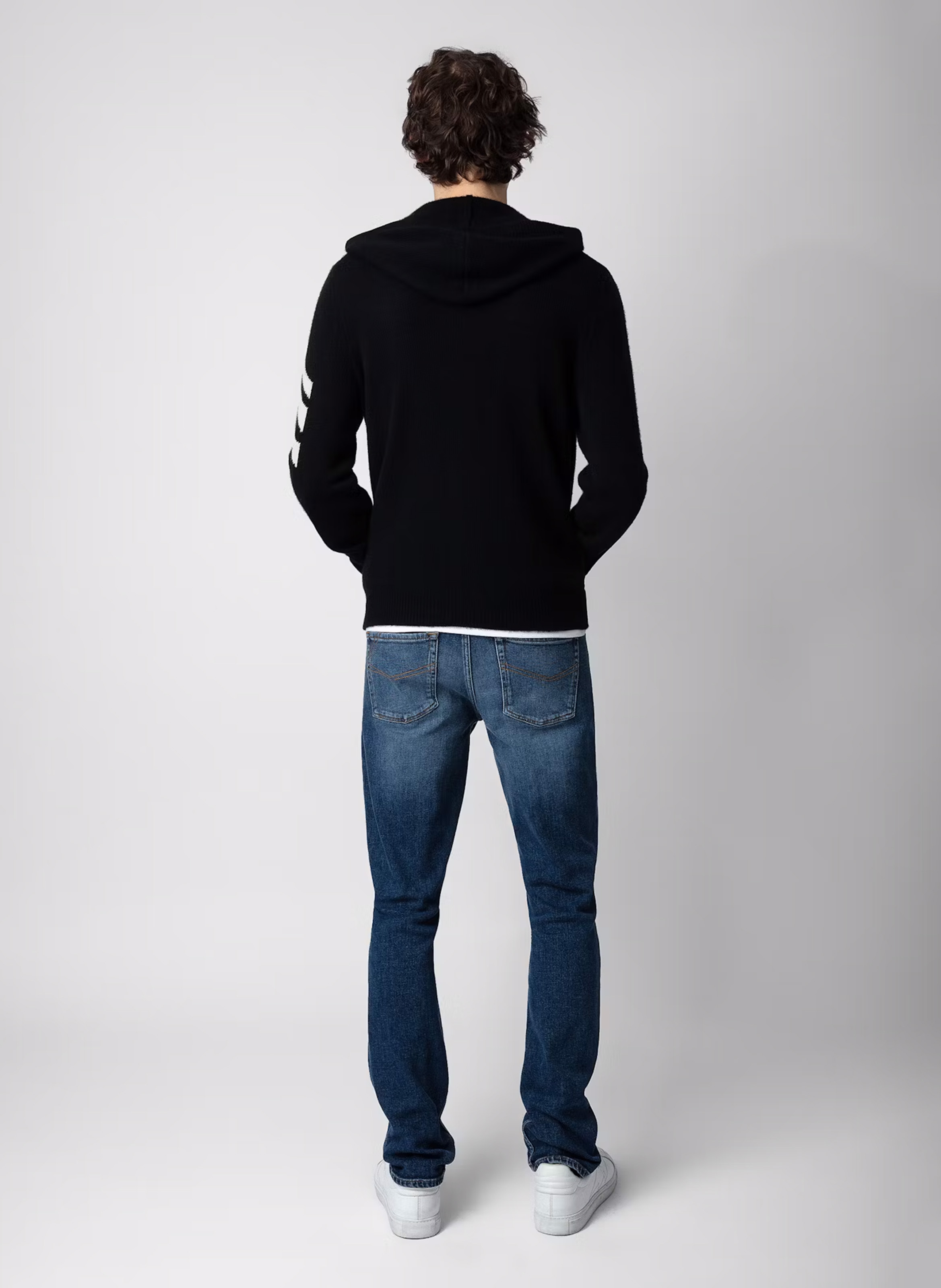 Reißverschluss-Strickjacke mit Kapuze aus Kaschmir ZADIG&VOLTAIRE Schwarz