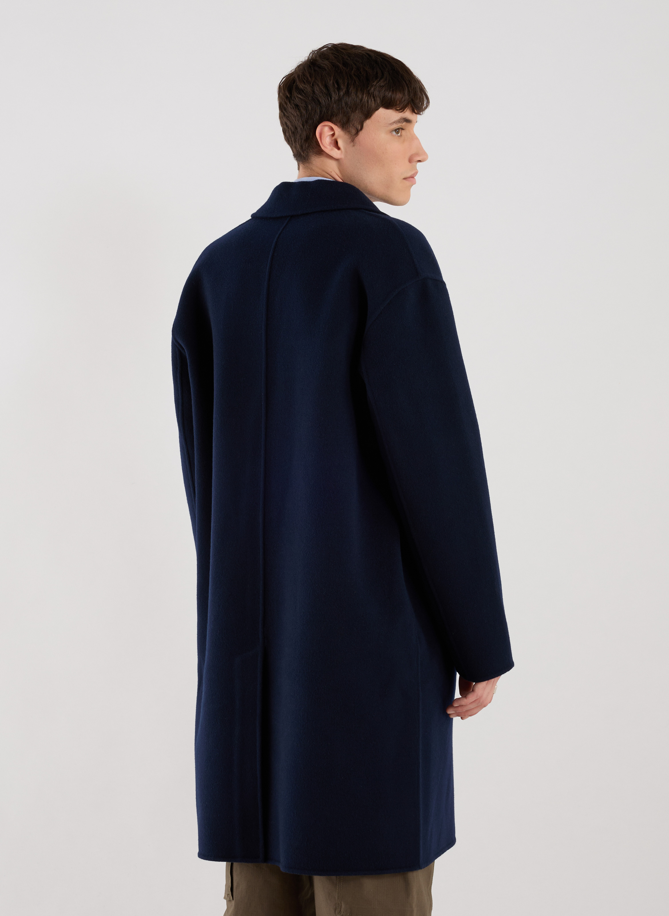 Camel wool coat with tailored collar. SAISON 1865 Blue