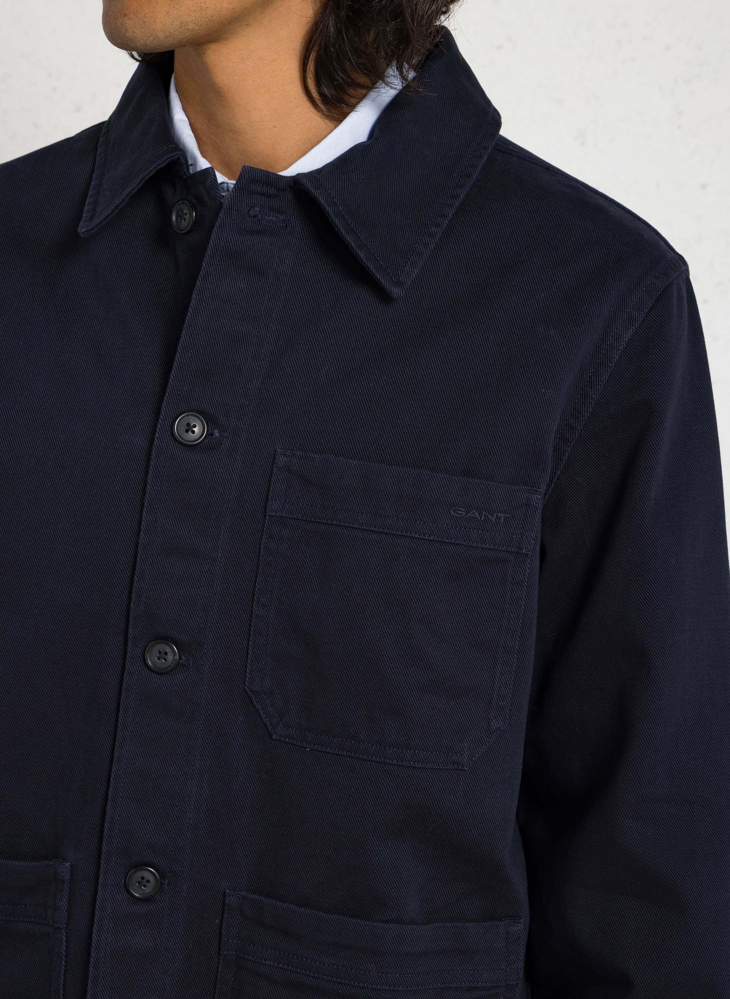 Gerade Baumwolljacke GANT Blau