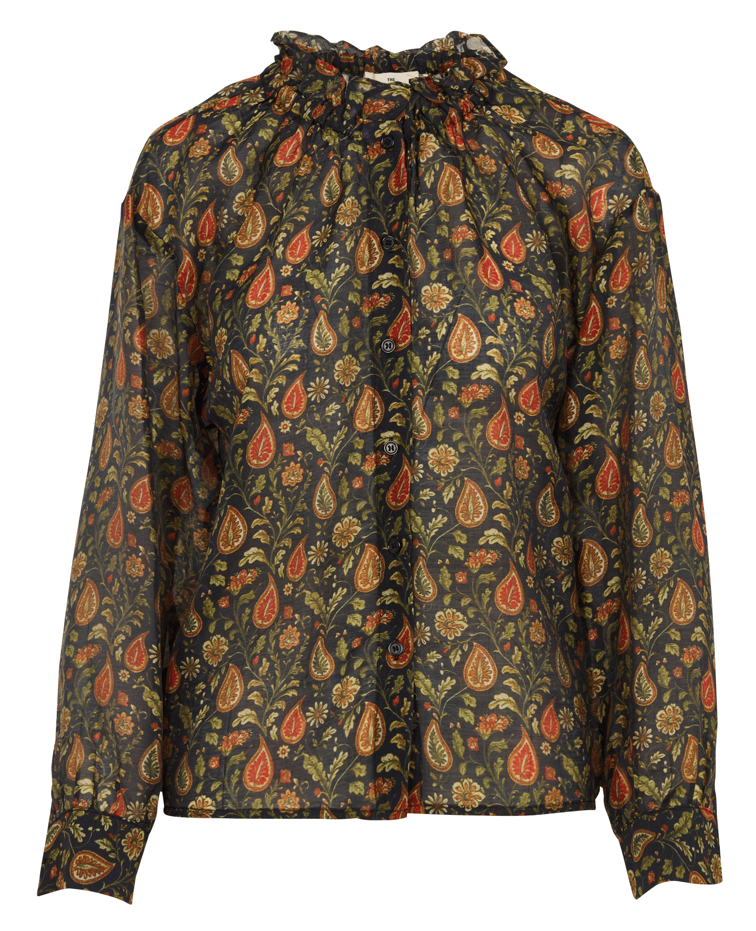 Weite Bluse mit Blumenprint THE KORNER Schwarz