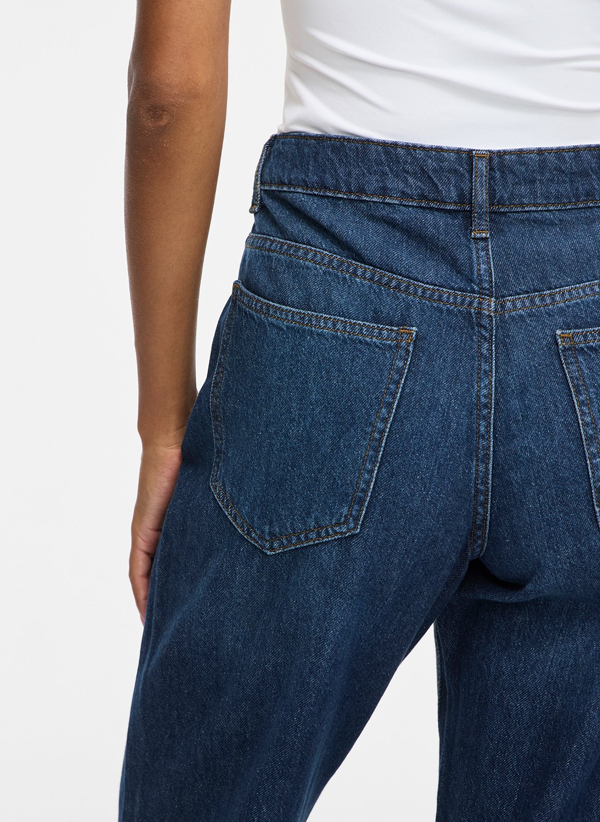 Jean droit taille haute uni VILA Bleu