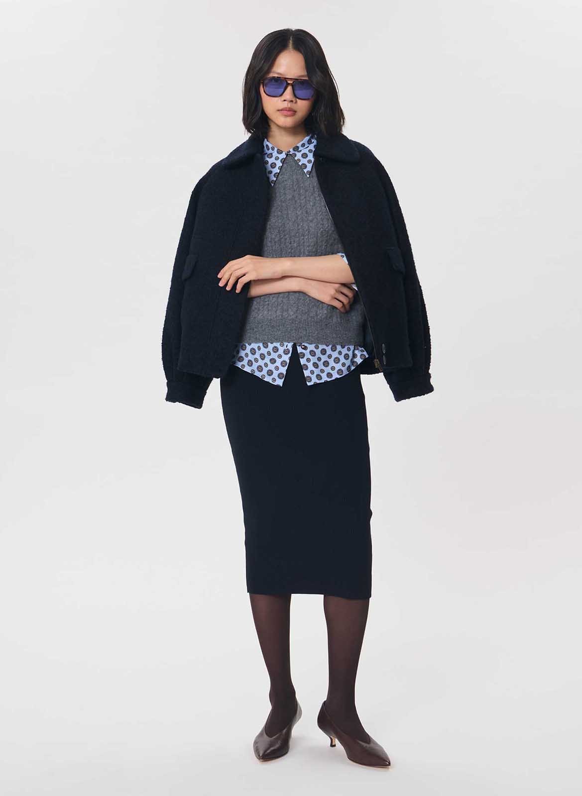 Aansluitende midi-rok in tricot TARA JARMON Blauw