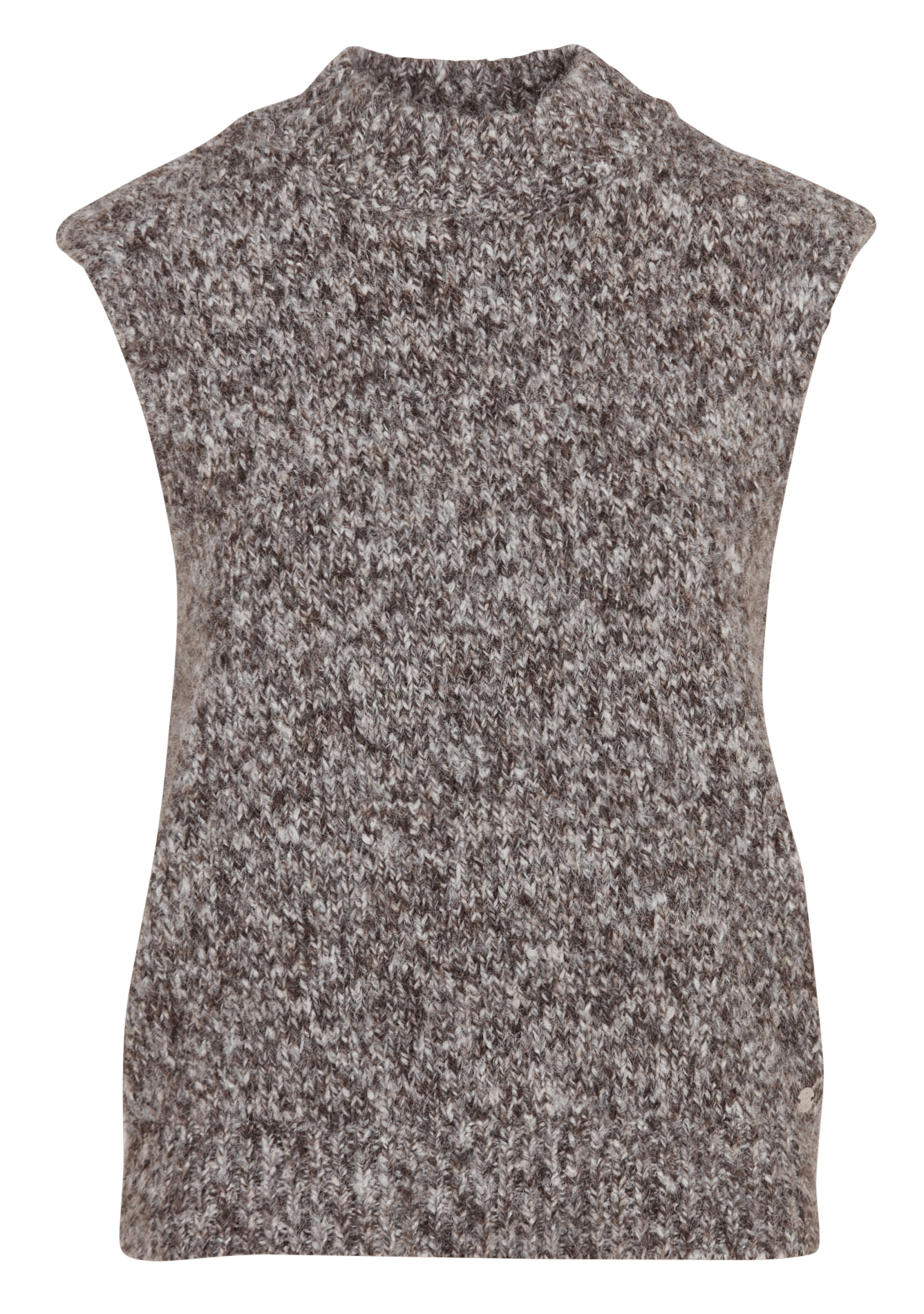 Straight sleeveless knitted top LA PETITE ETOILE Brown