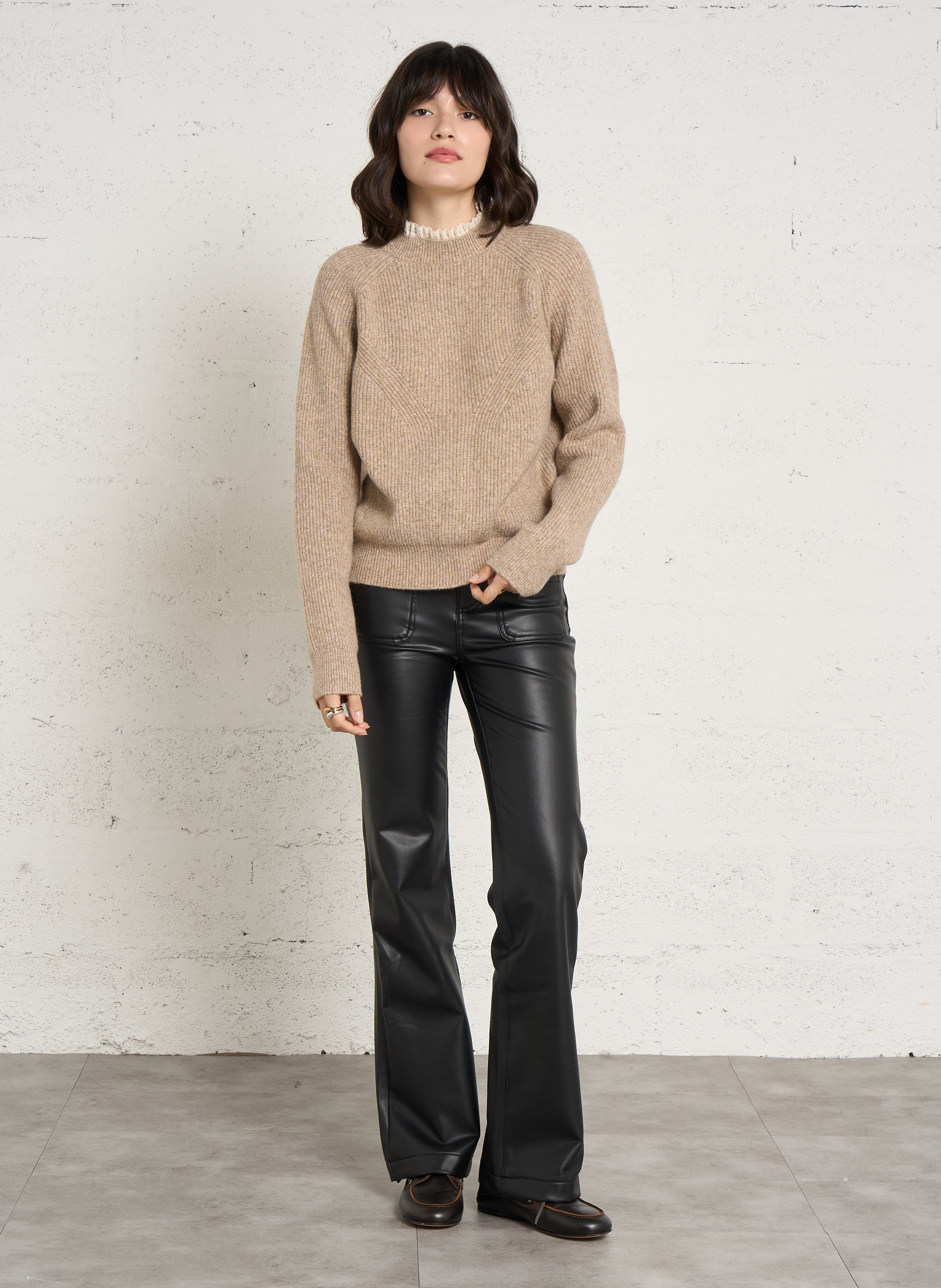 Pull col rond LA PETITE ETOILE Marron