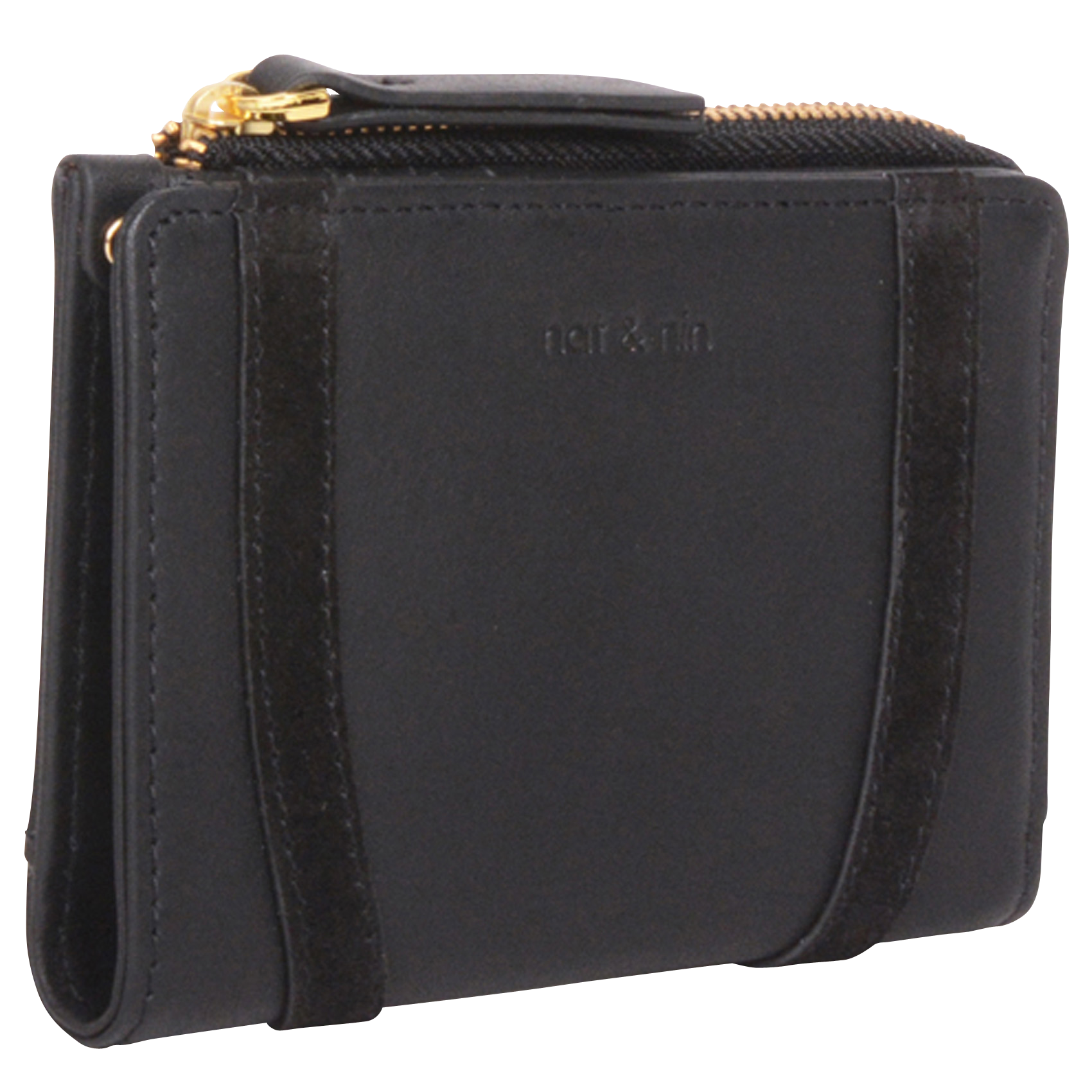 Portefeuille en cuir  NAT & NIN Noir