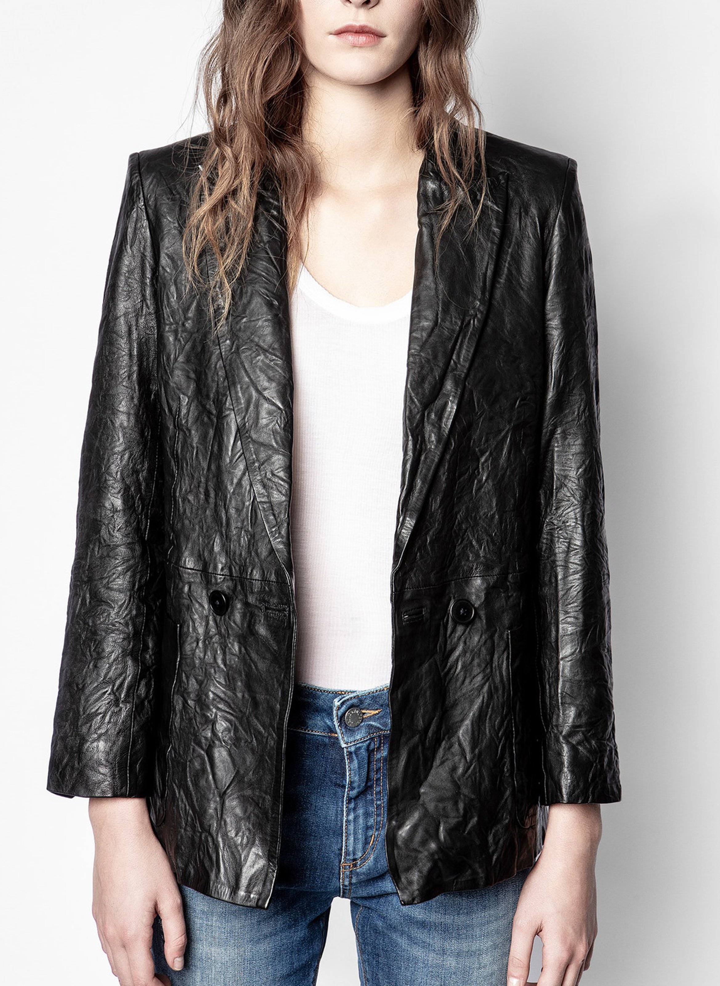 Leather Jacket Veste Velours Zadig Et Voltaire Visko Visko Noir