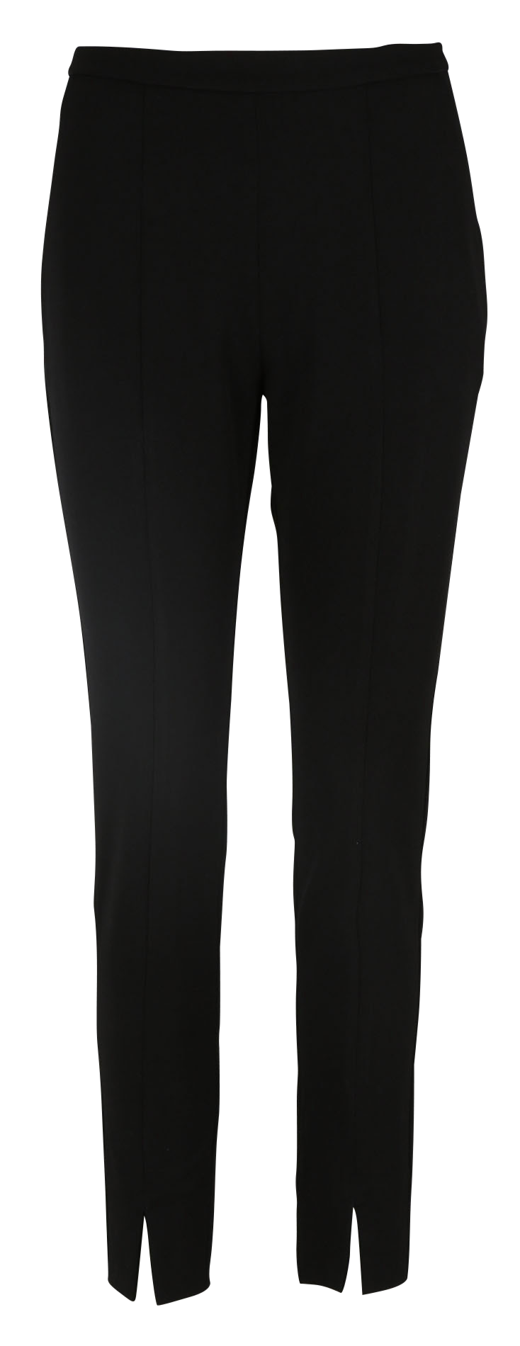 Slim-fit stretch fabric pants Black