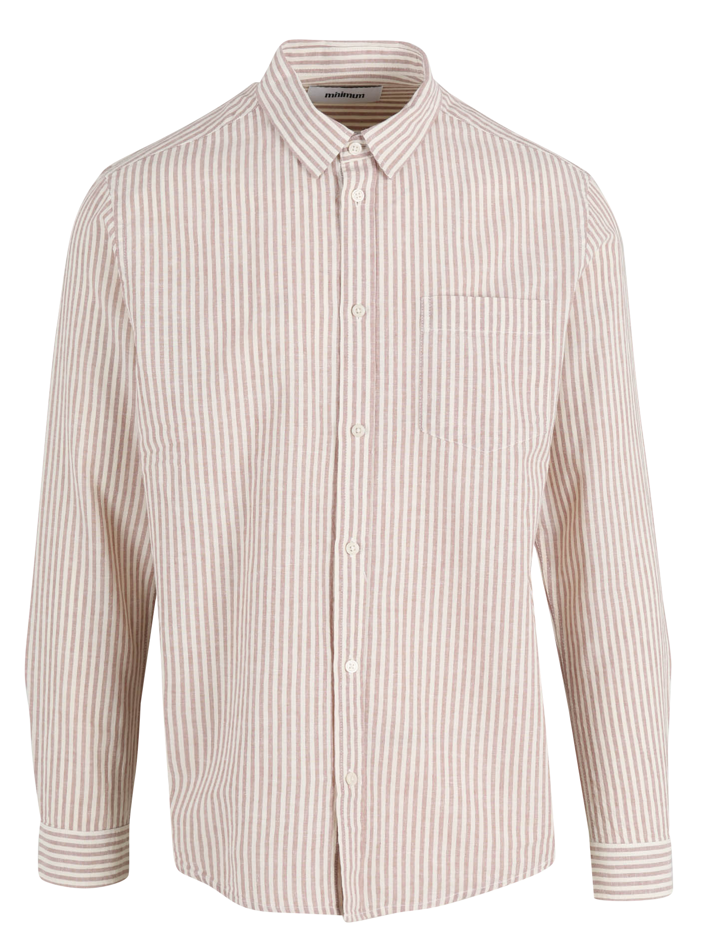 Striped organic cotton-blend shirt with classic collar MINIMUM Multicolored