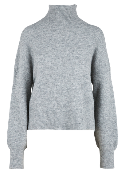 High-neck Alpaca- And Merino Wool-blend Sweater Grey Mel Samsoe Samsoe ...